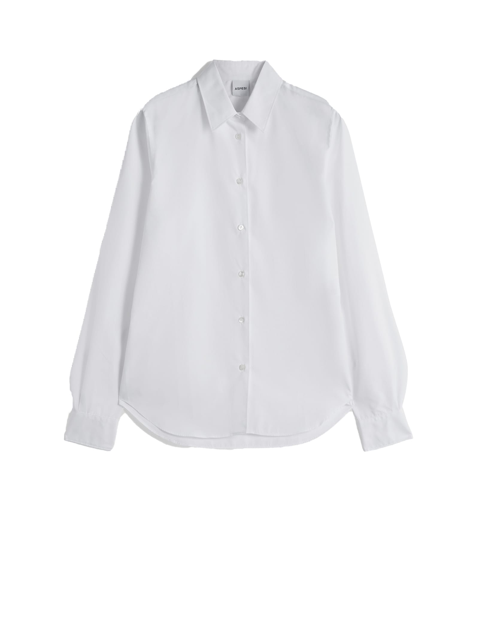 Shop Aspesi White Long-sleeved Shirt In Bianco