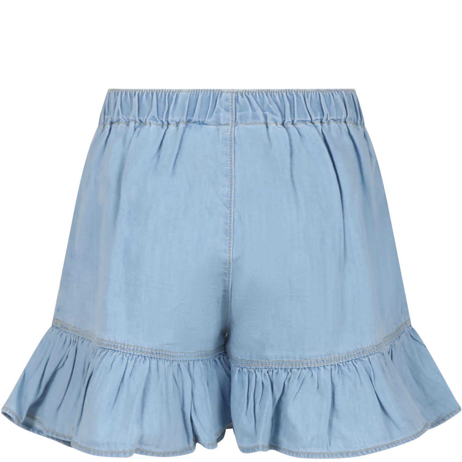 Shop Molo Blue Shorts For Girl In Denim