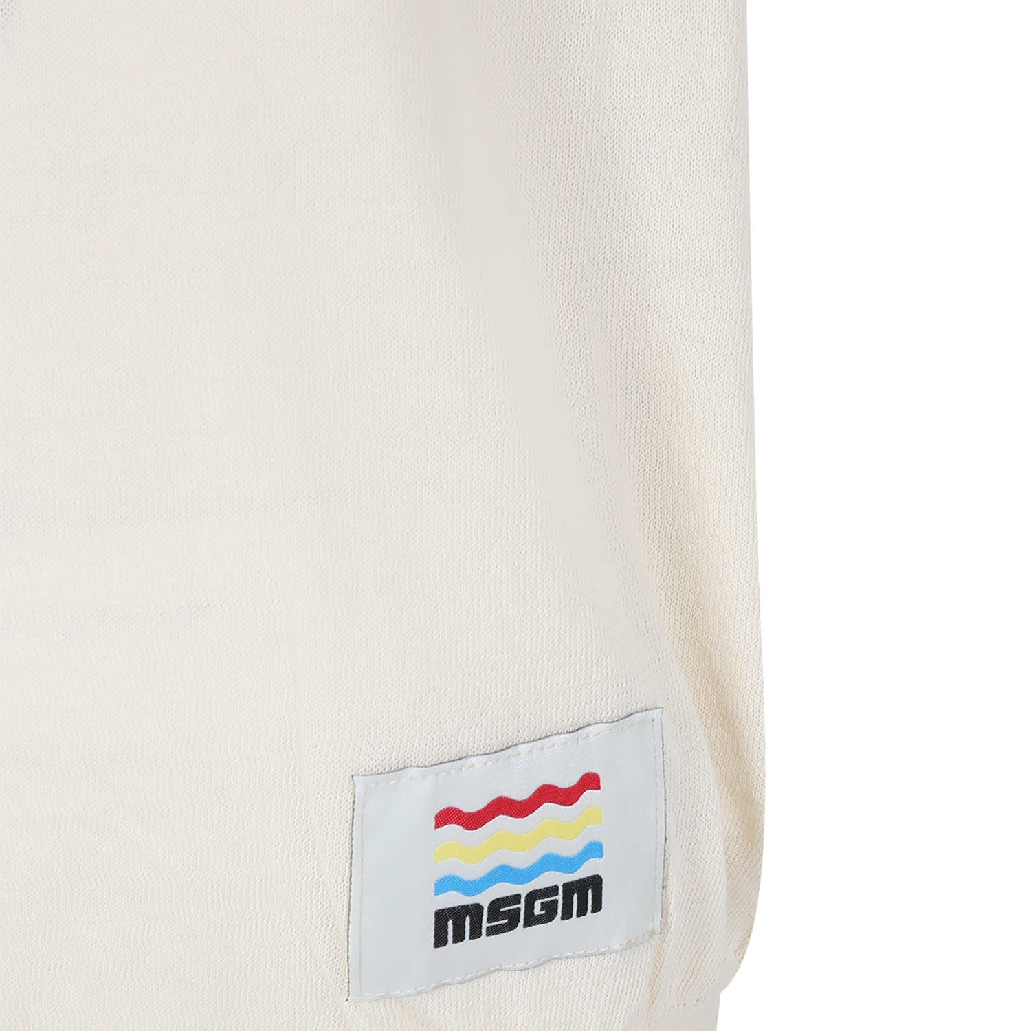 Shop Msgm Ivory Polo Shirt For Boy With Logo