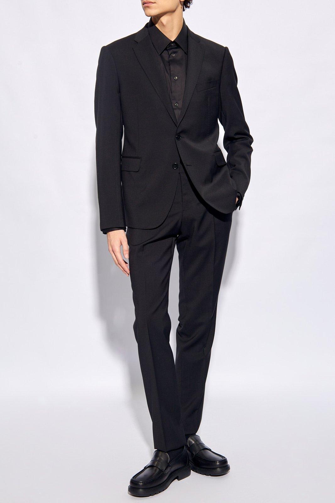 Shop Emporio Armani Wool Suit In Black