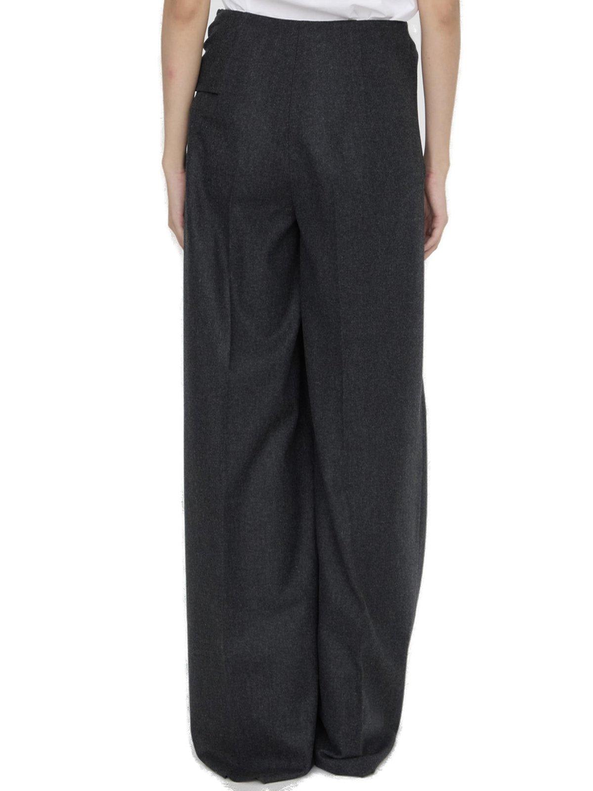 Shop Max Mara Arsenio Wide Leg Trousers  In Anthracite