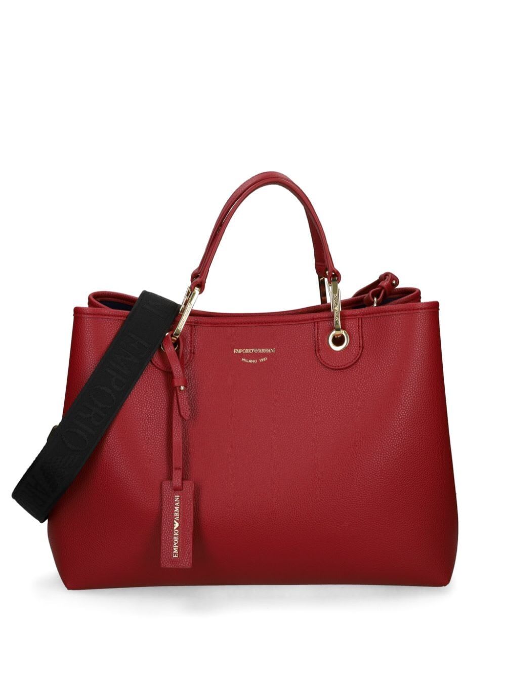 Shop Emporio Armani Shopping Bag In Wine Storm