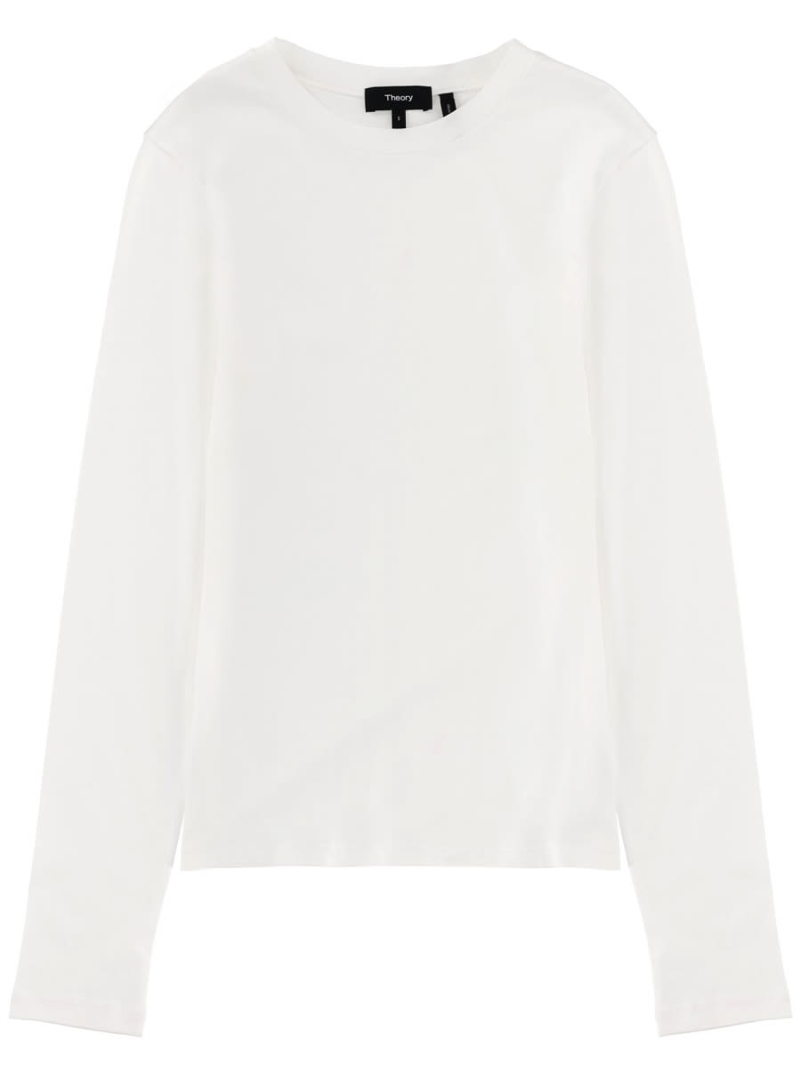 Theory Long Sleeve T-shirt In White