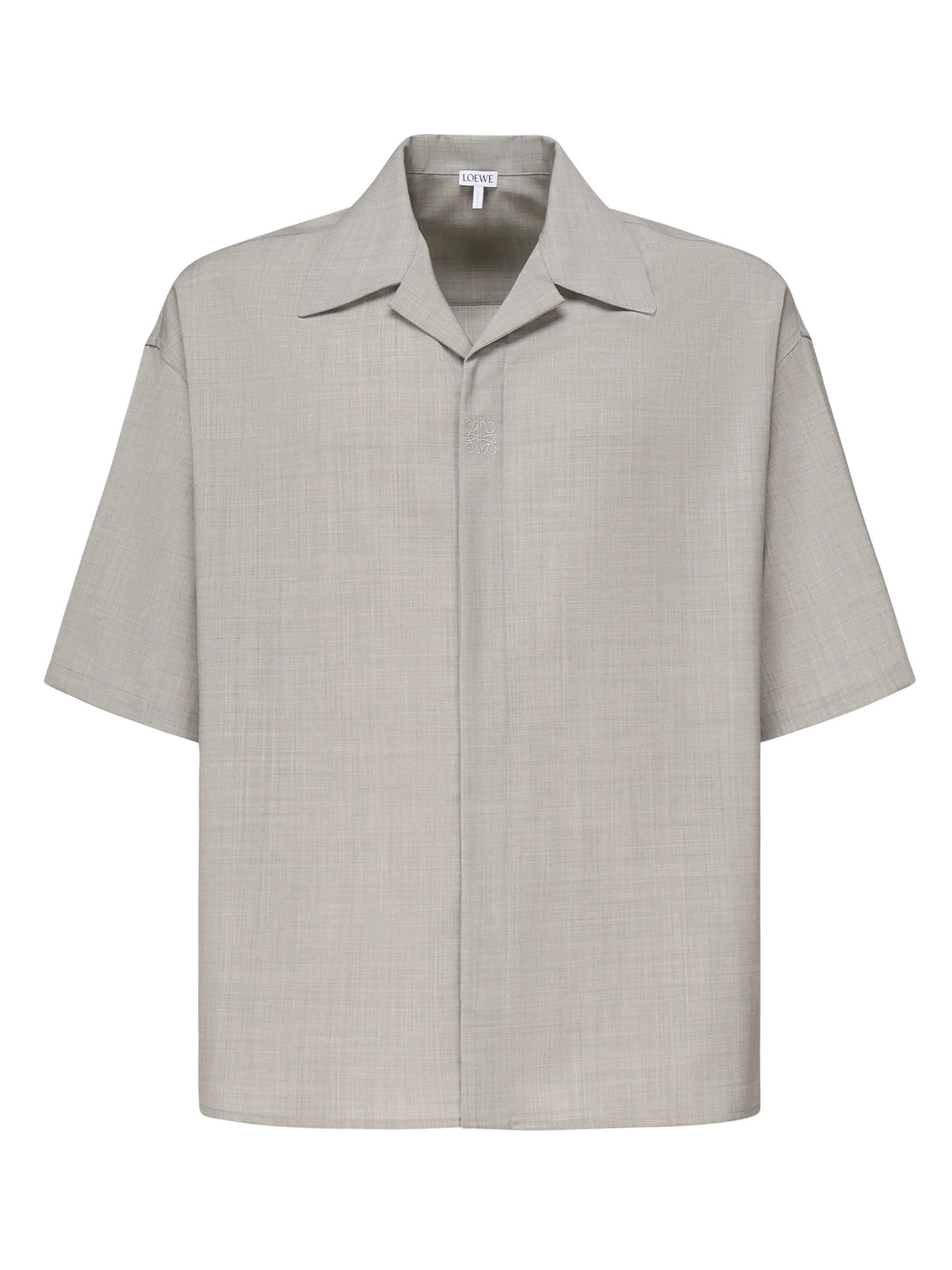 Loewe Tailored Wool Shirt In Gray