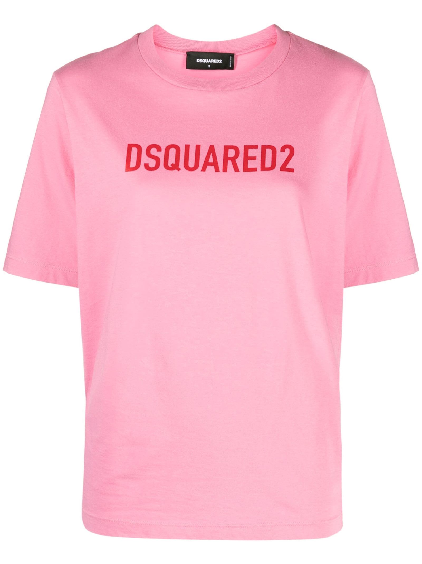 Shop Dsquared2 Pink Cotton T-shirt