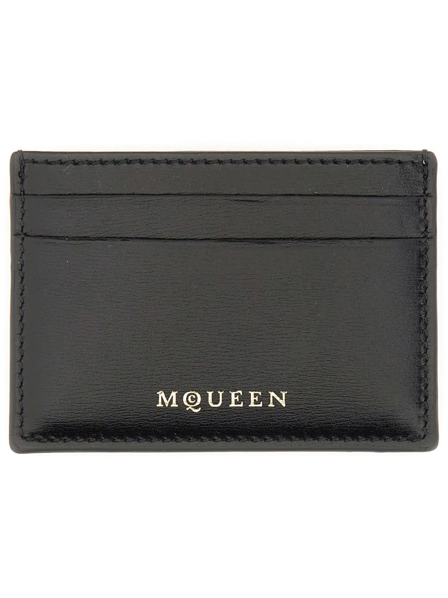 Alexander Mcqueen Card Holder With Logo In Black