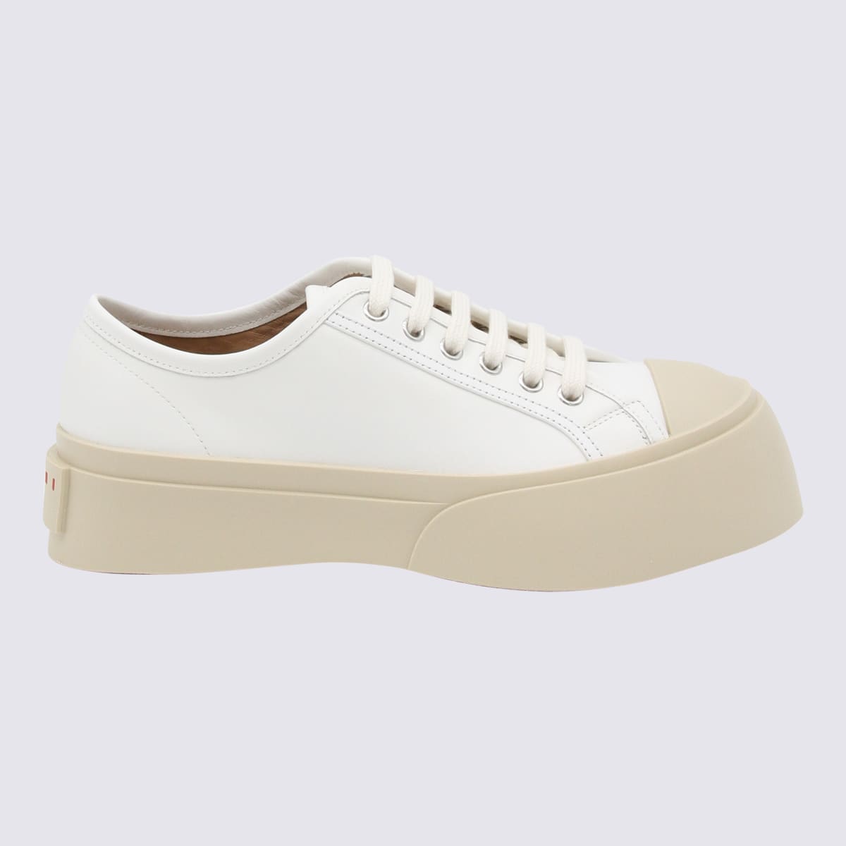 Marni White Leather Pablo Sneakers In Lily White