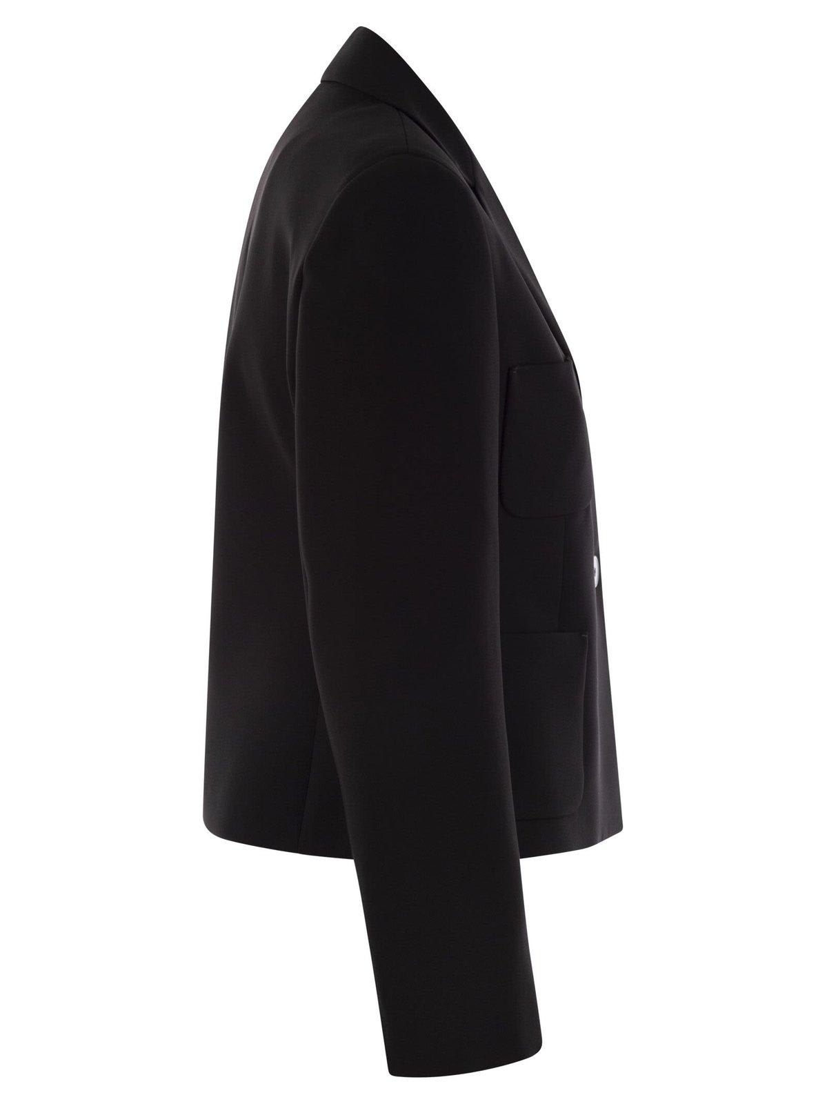 Shop Max Mara Single Breasted Cropped Jacket In Nero