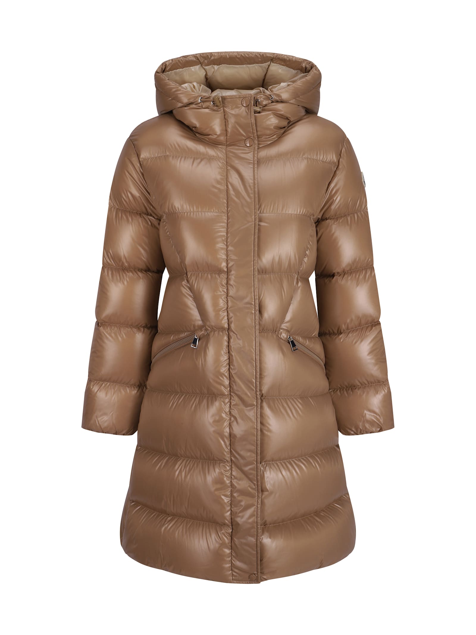 Shop Moncler Bellevue Down Jacket In Beige