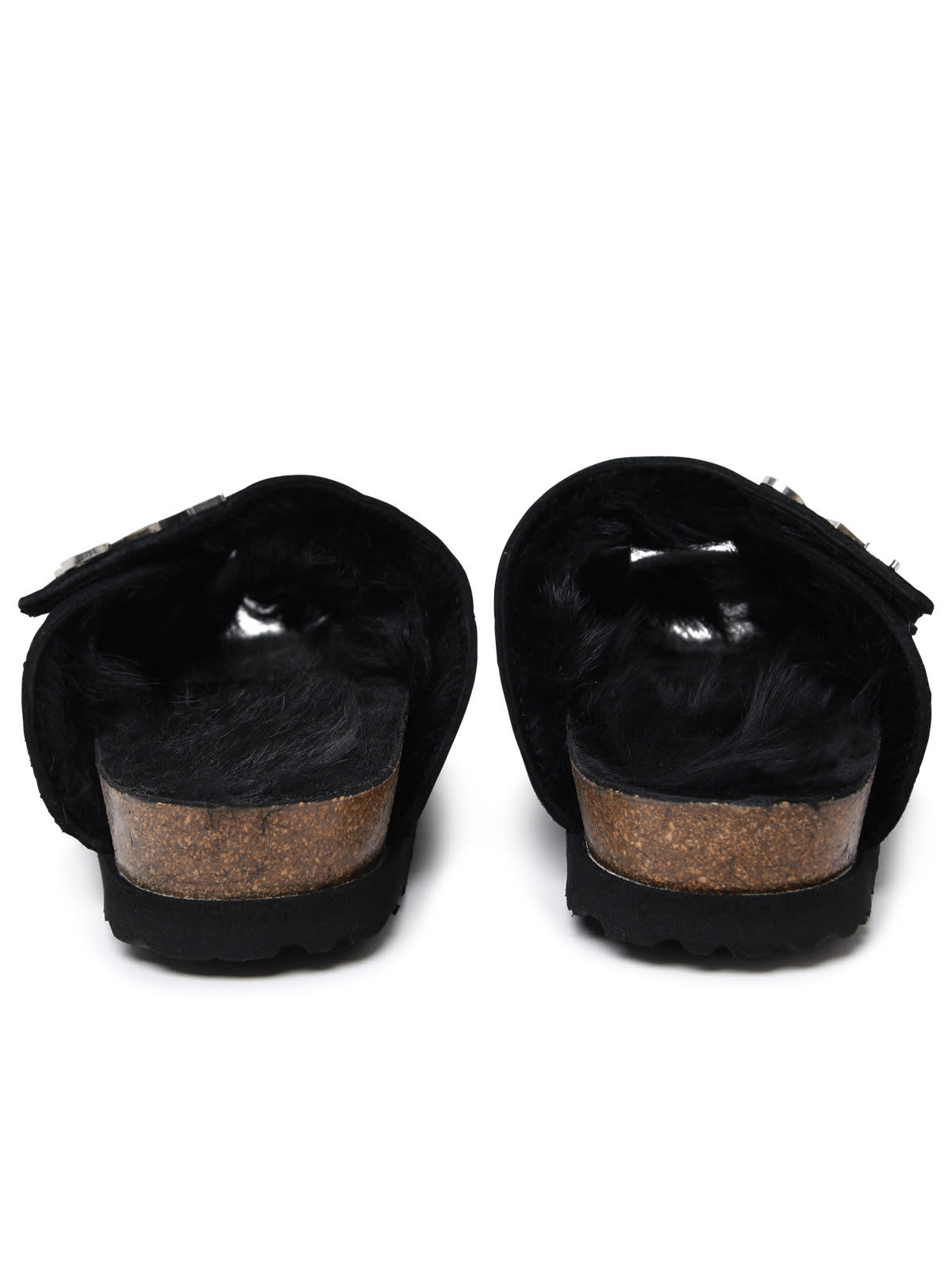 Shop Palm Angels Comfy Black Suede Slippers