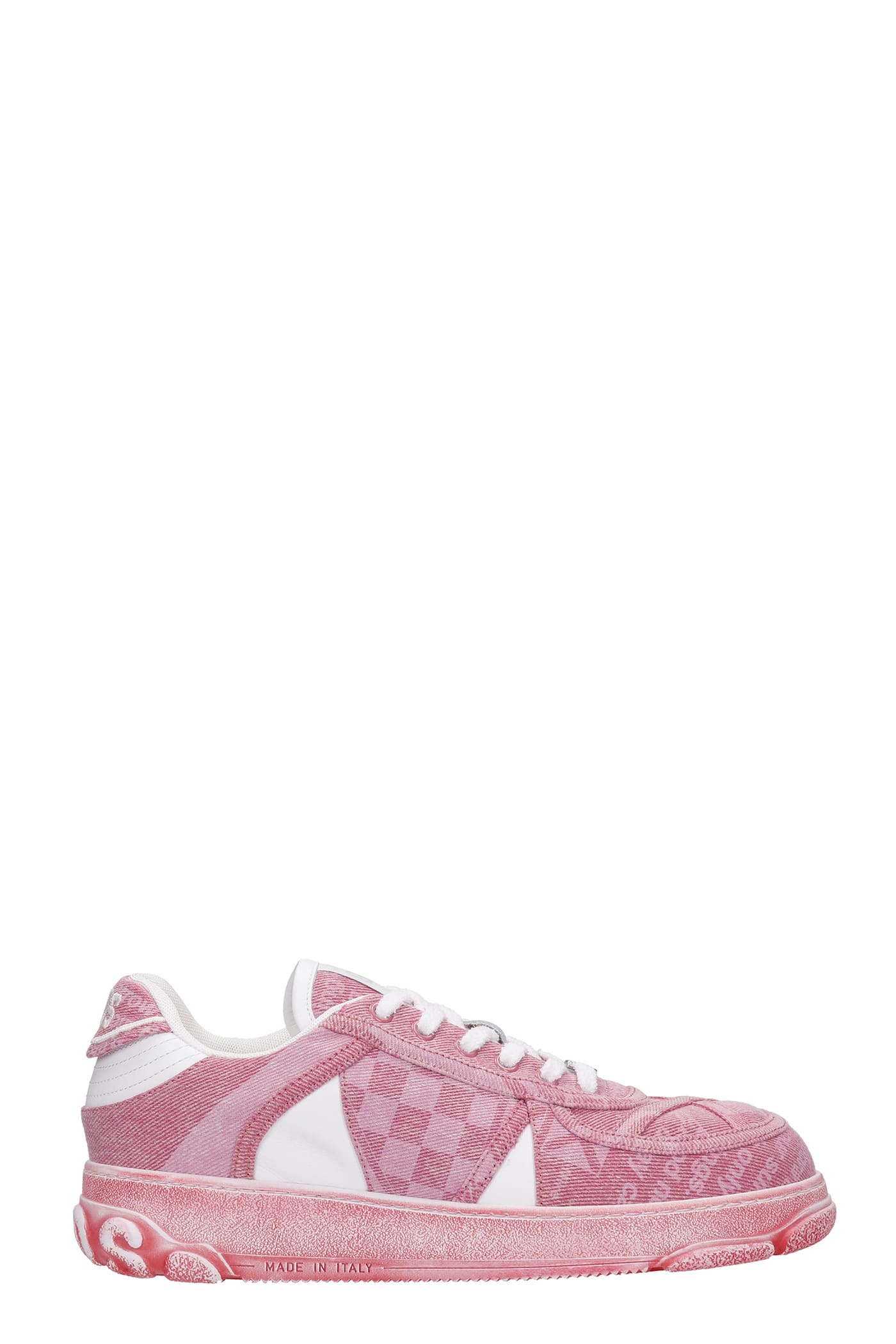 GCDS Sneakers In Rose-pink Cotton
