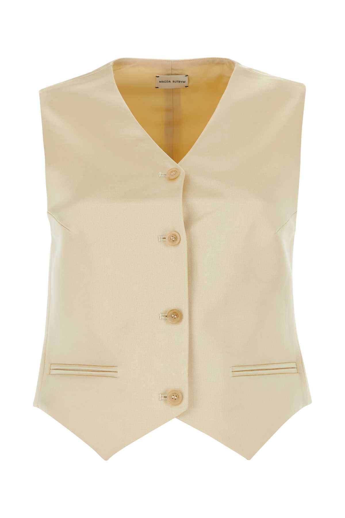 Shop Magda Butrym Cream Cotton Blend Vest In Yellow