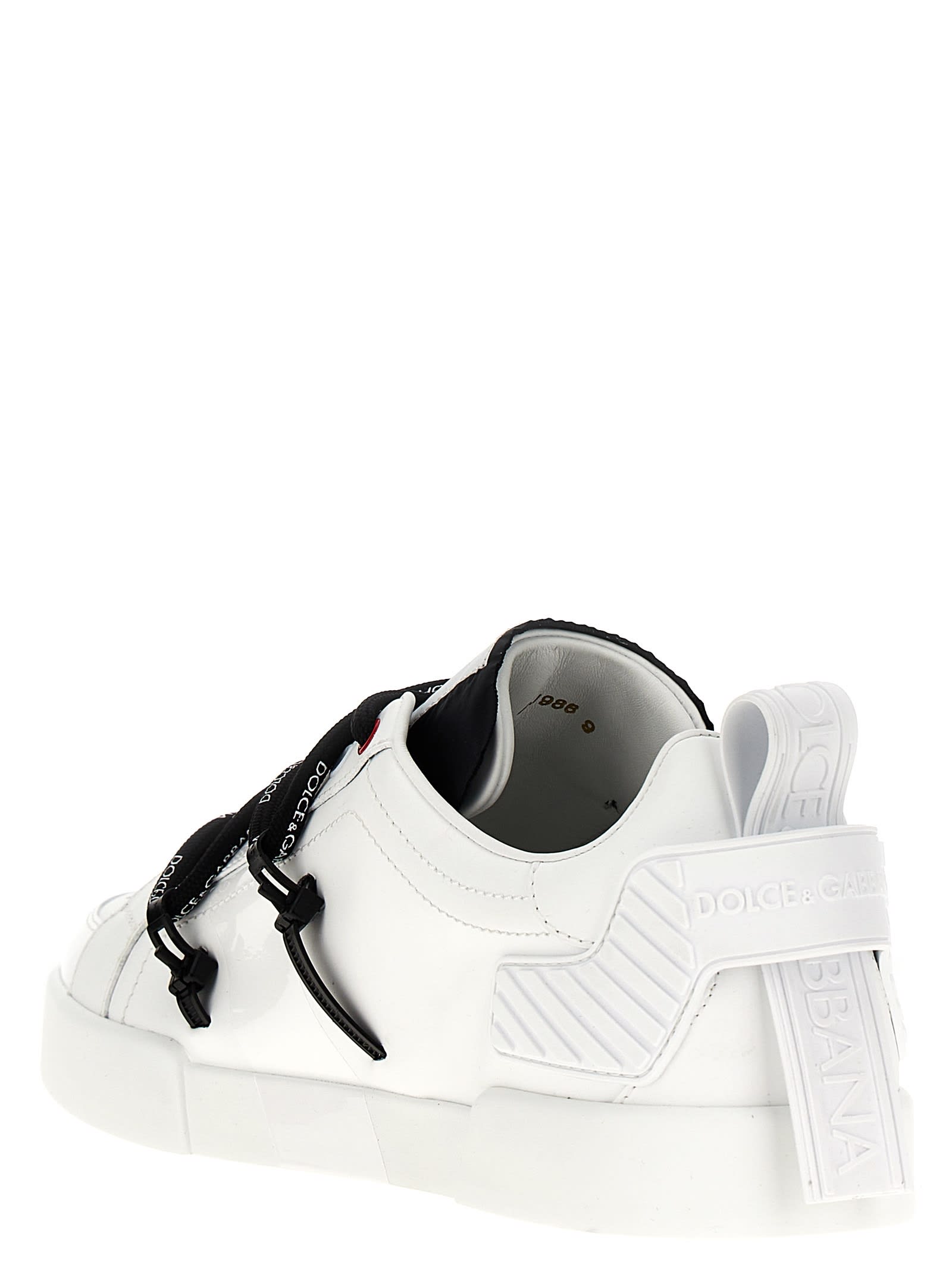 Shop Dolce & Gabbana Portofino Sneakers In White/black