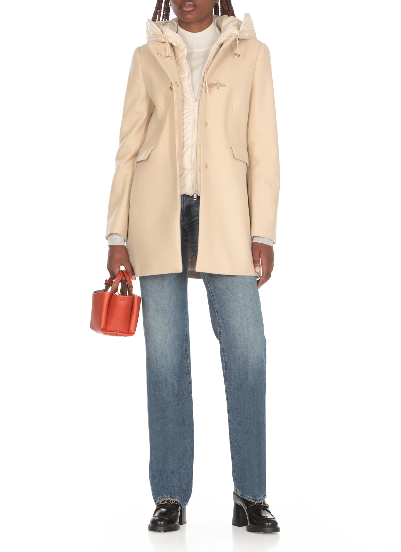 Shop Fay Toggle Coat In Beige