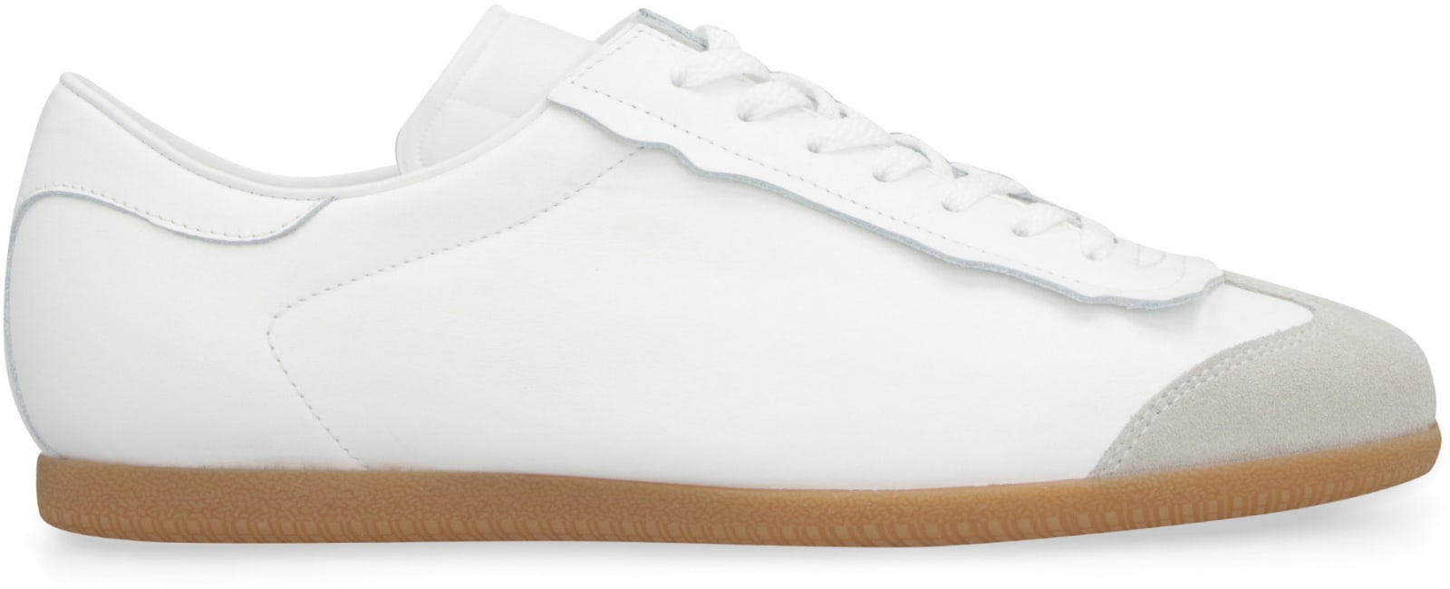 Shop Maison Margiela Featherlight Leather Sneakers In White