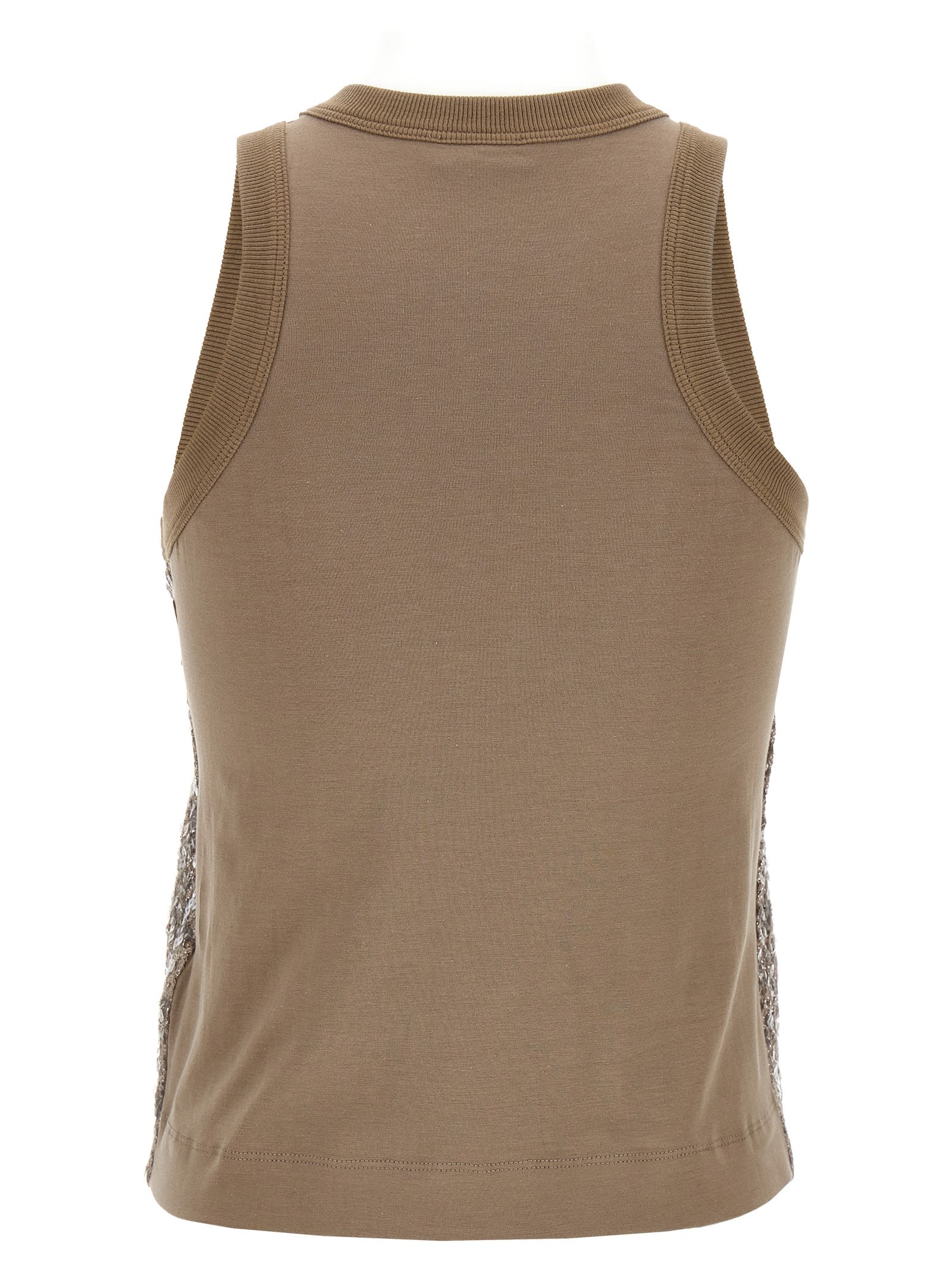 BRUNELLO CUCINELLI TOP DAZZLING NET EMBROIDERY