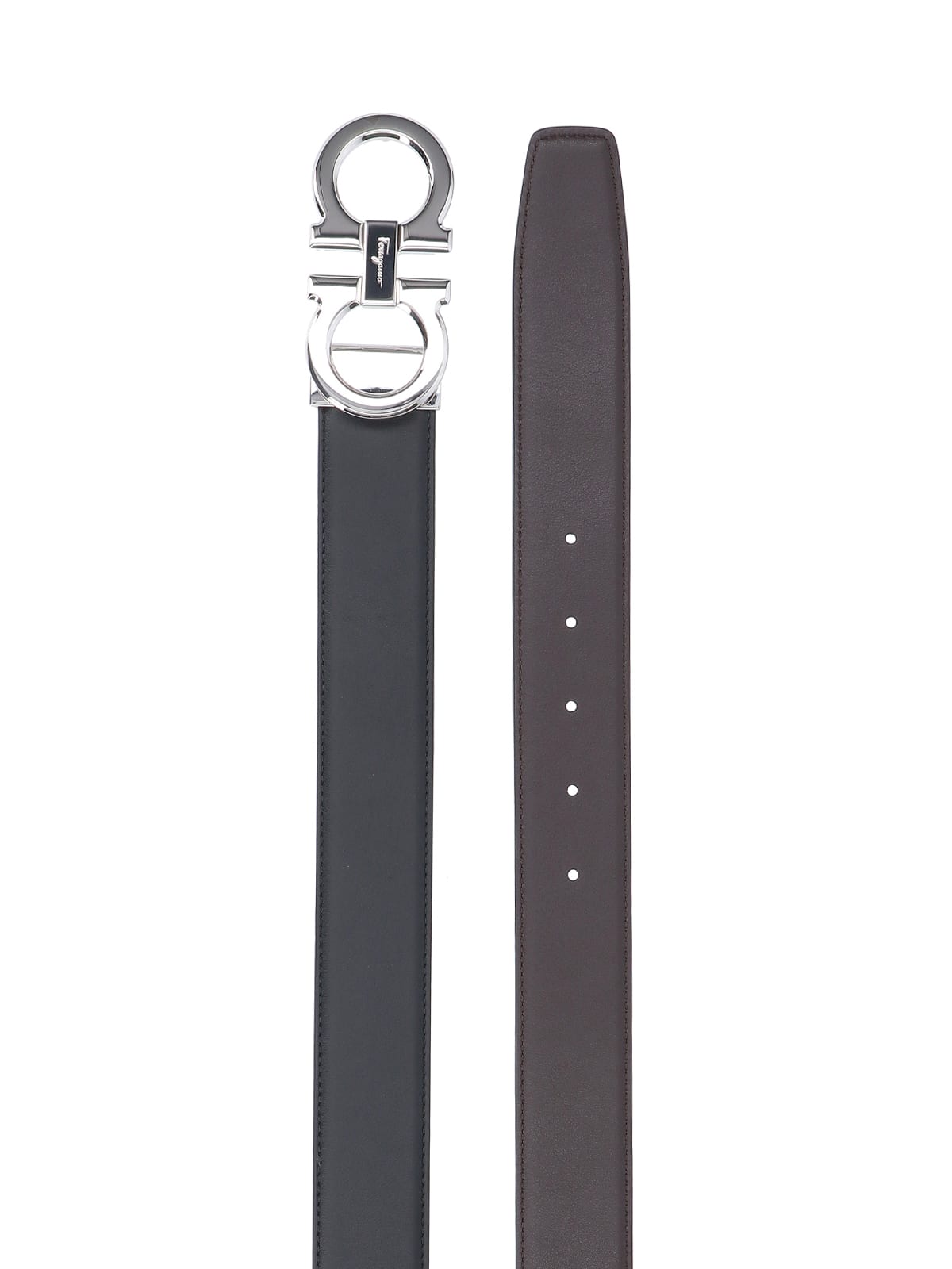 Shop Ferragamo Reversible Belt Gancini In Black