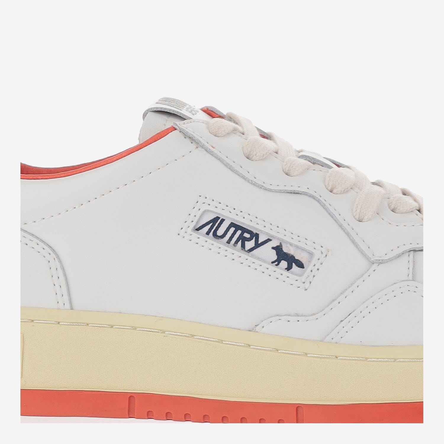 Autry X Maison Kitsune Medalist Low Top Sneakers In White
