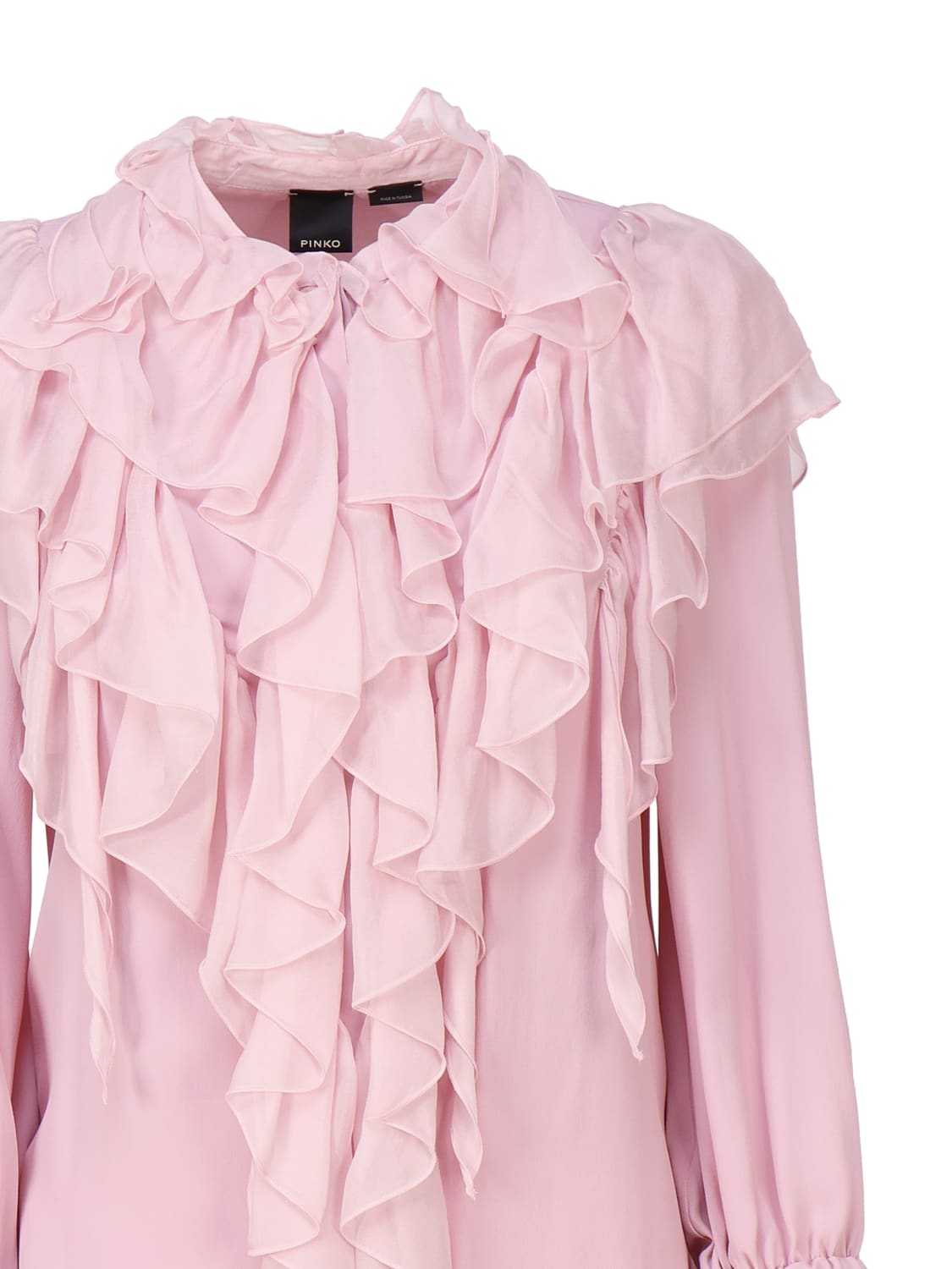 Shop Pinko Shirt With Ruffles In Pink