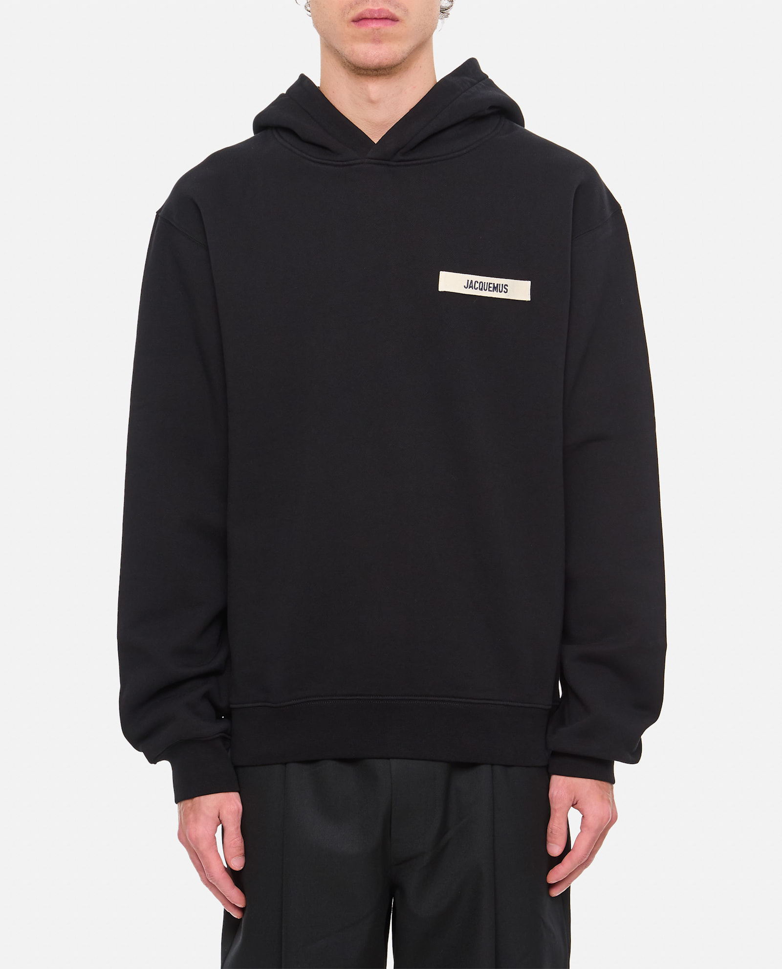 Jacquemus Men Le Hoodie Gros Grain Sweatshirt In Black