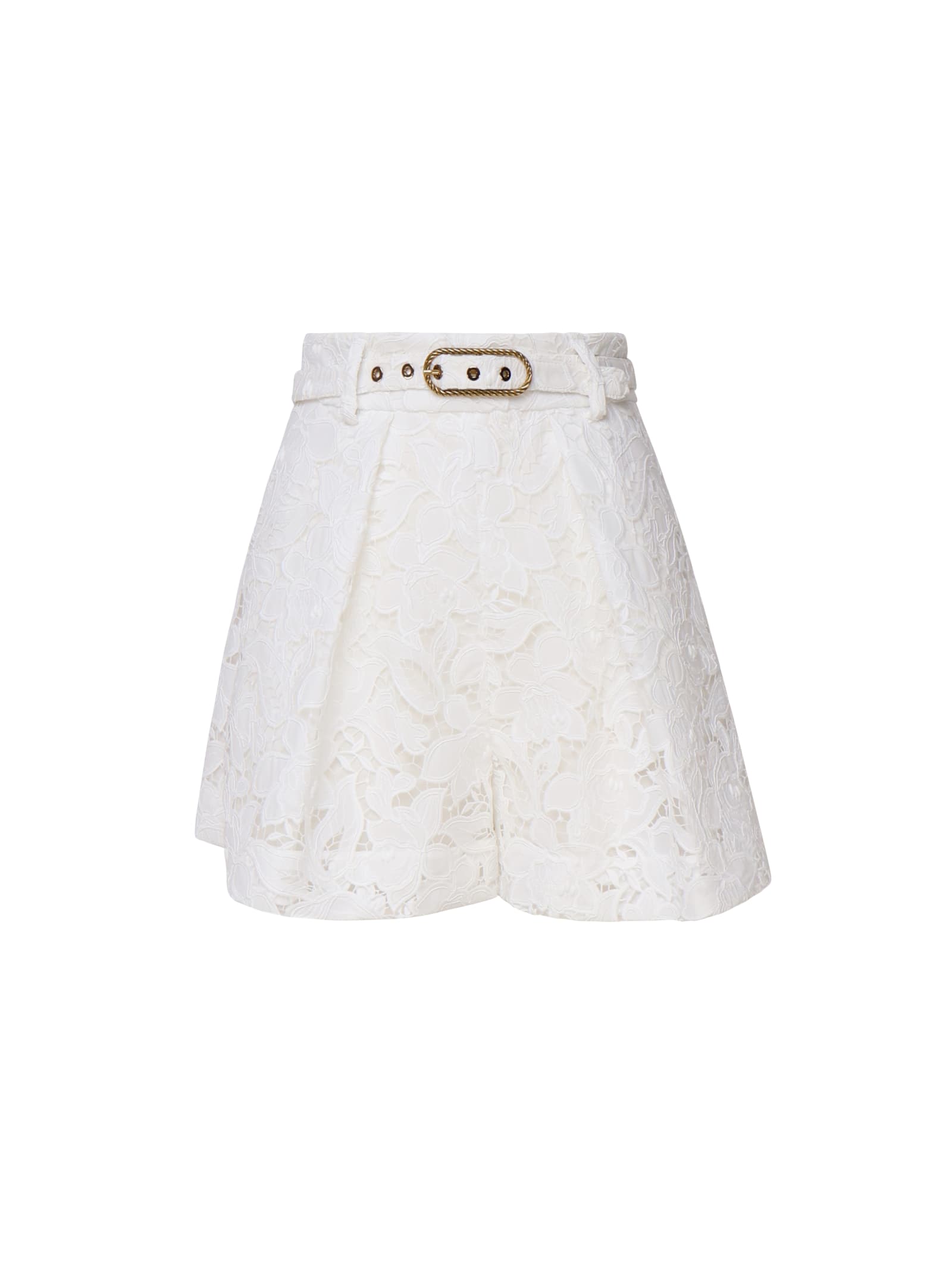 Shop Zimmermann Natura Lace Shorts In White