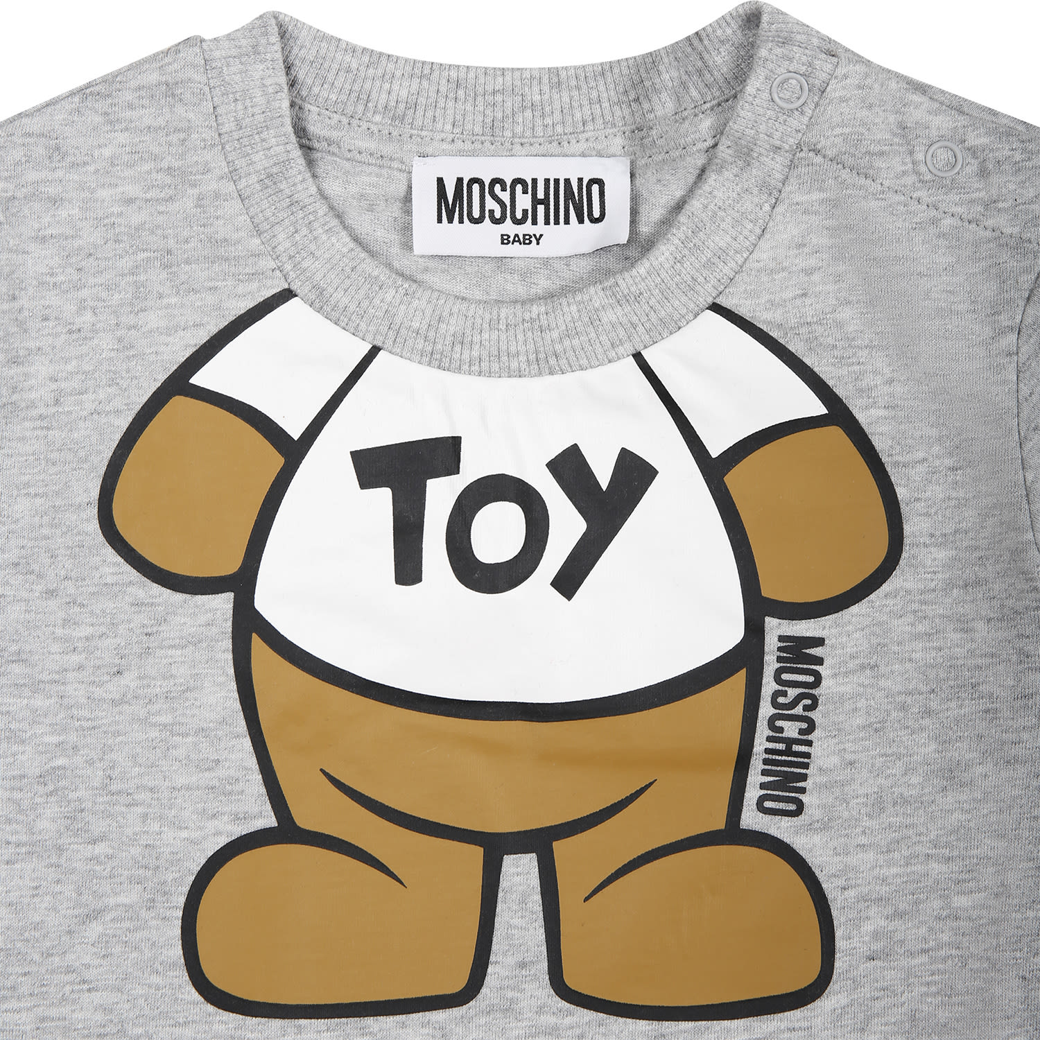 Shop Moschino Gray T-shirt For Babies With Teddy Bear In Grey