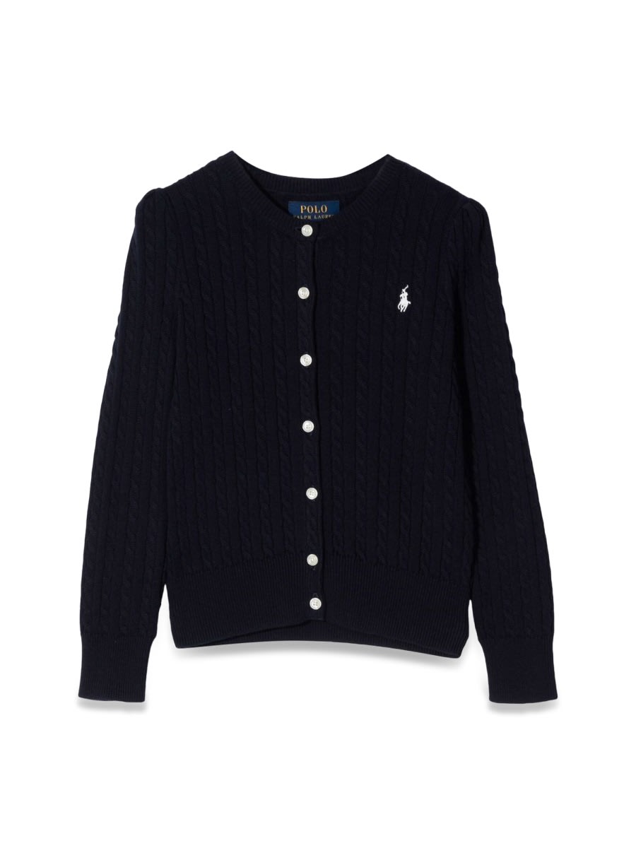 Polo Ralph Lauren Polo Pony Knitted Cardigan In Blue