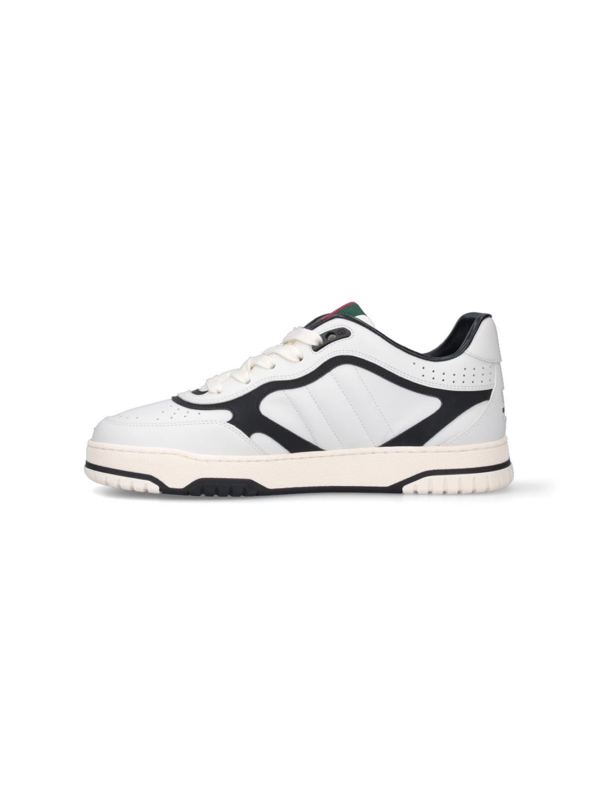 Gucci Men Re-web Leather Sneakers In White