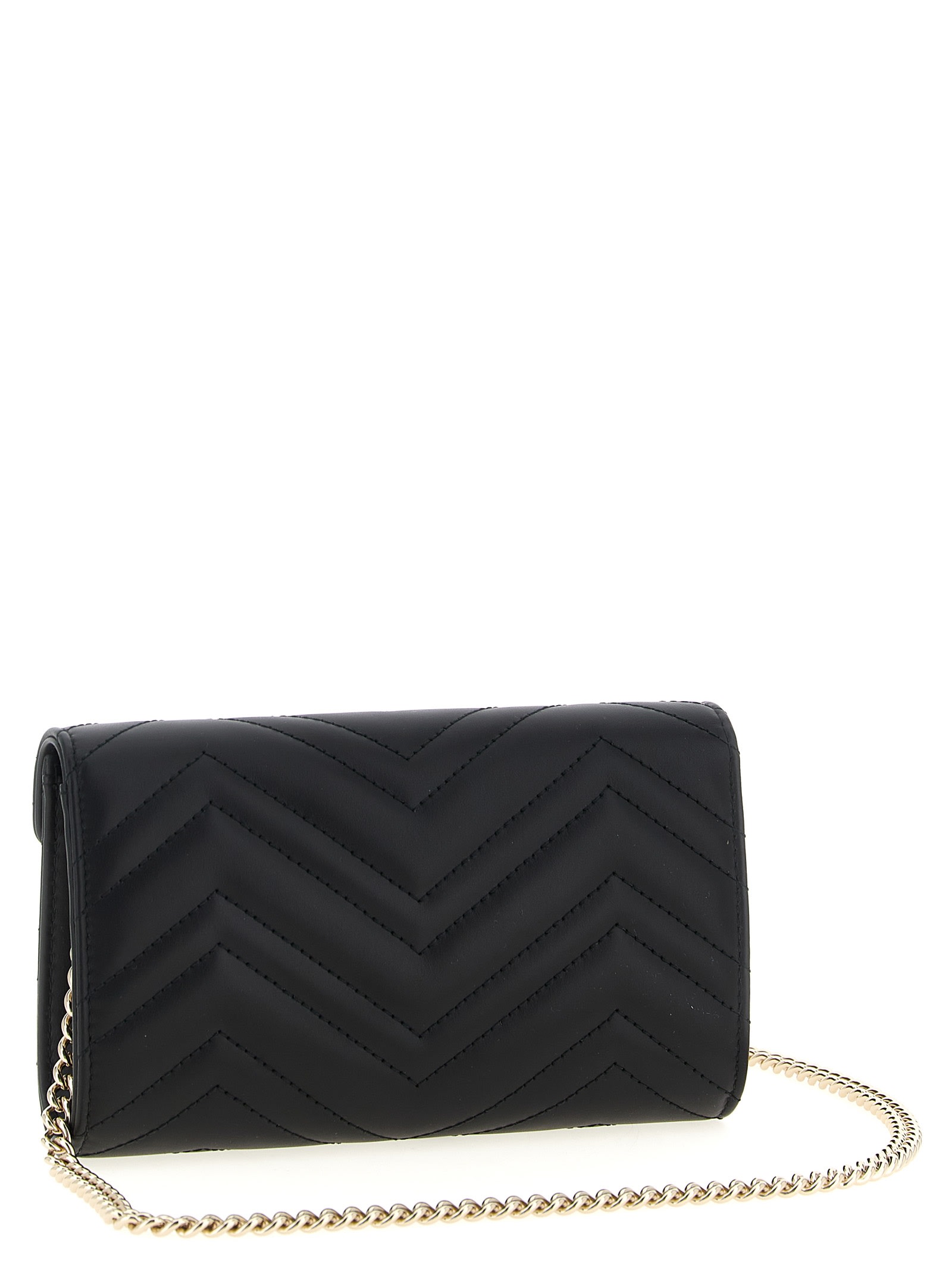 Gucci Gg Marmont Wallet On Chain In Black
