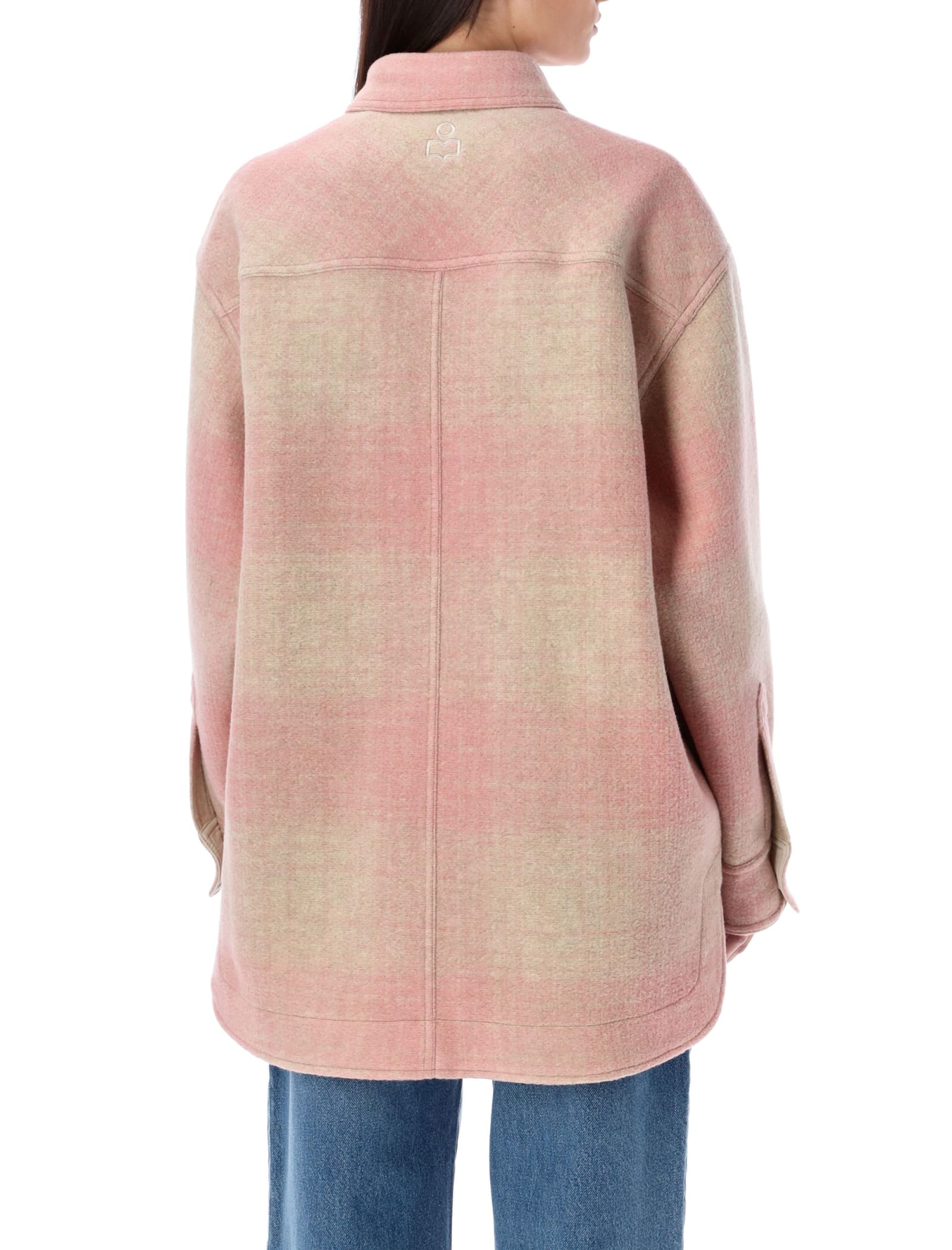 Shop Marant Etoile Harveli Checked Coat In Light Pink