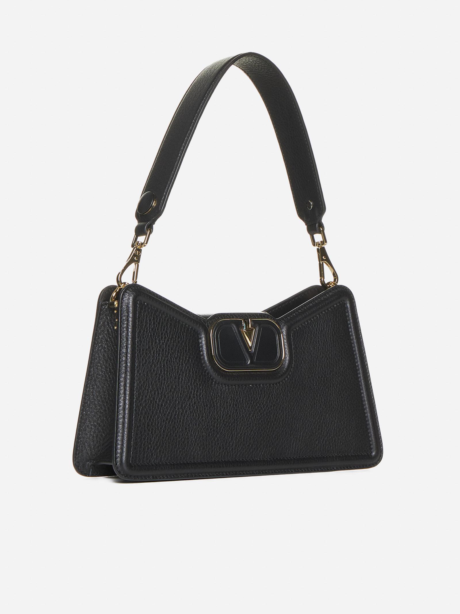 Shop Valentino Vlogo Leather Shoulder Bag