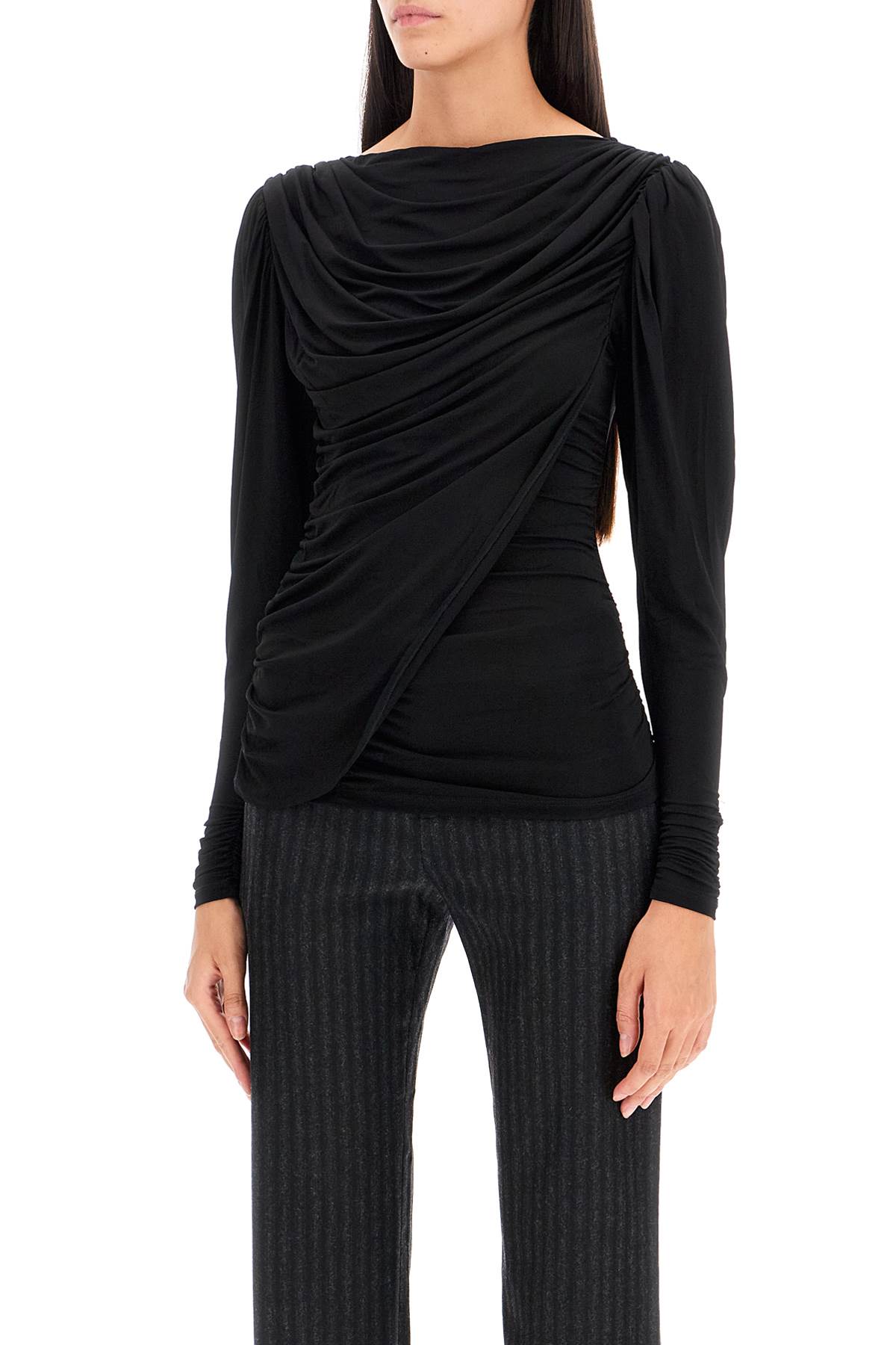 Shop Paloma Wool Drapped Blessy Top In Black (black)