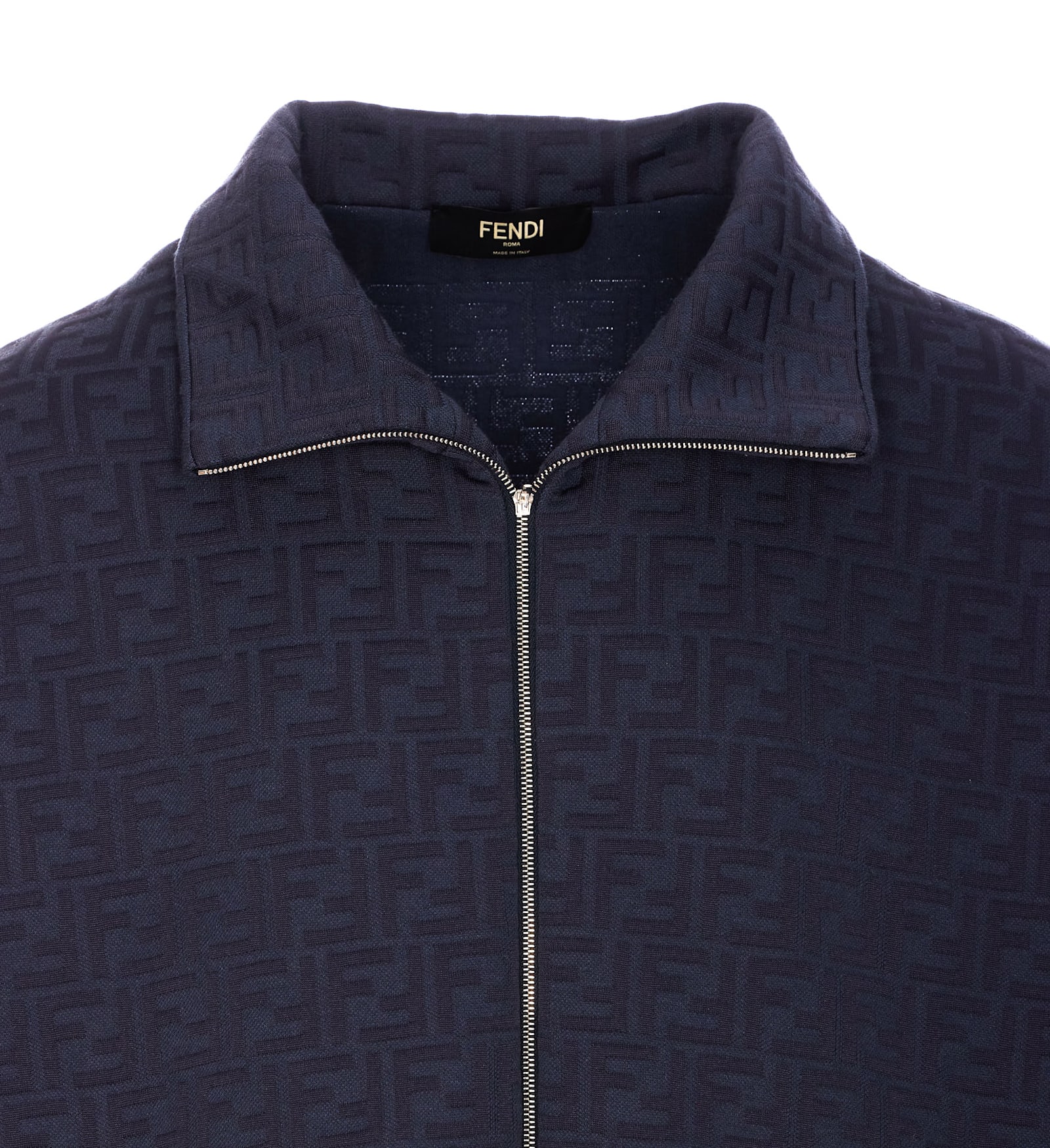 Fendi Felted Bomber Jacket In Blue
