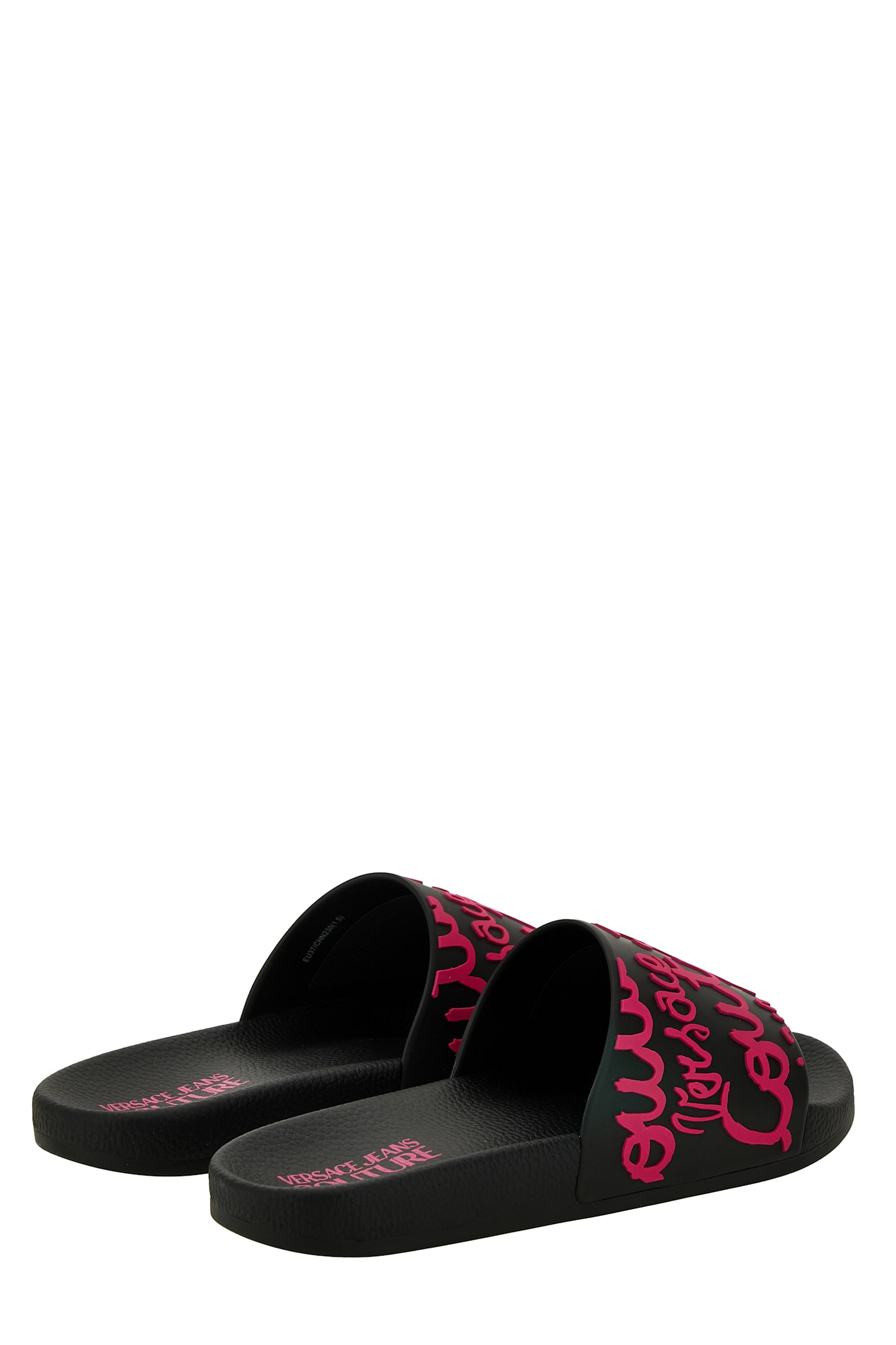 Versace Jeans Couture Pool Slides In Black