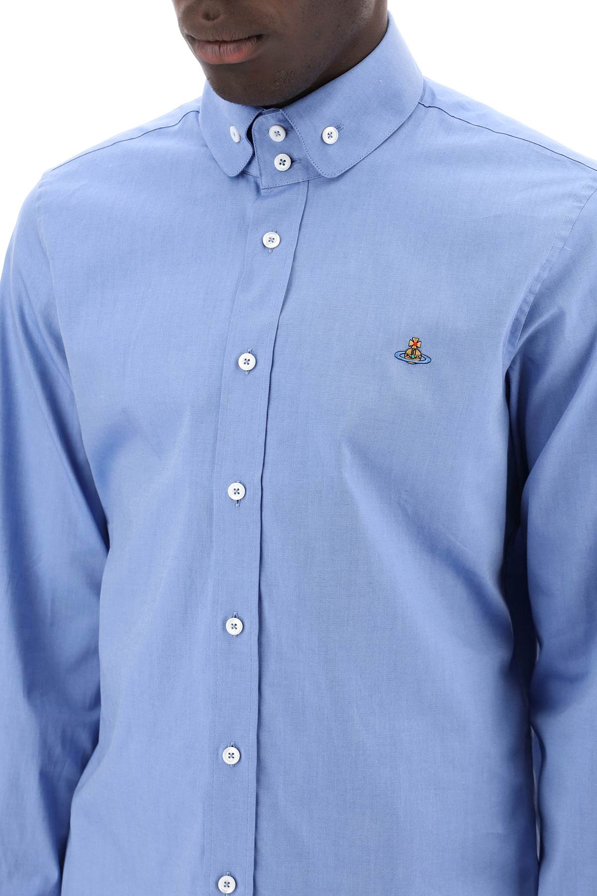 Shop Vivienne Westwood Two Button Krall Shirt In Blue (blue)