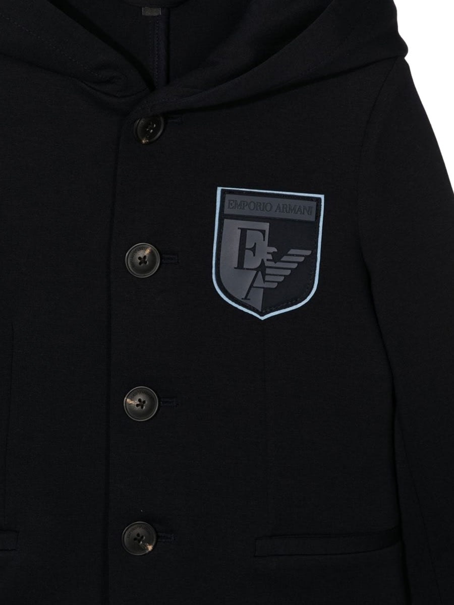 Shop Emporio Armani Jacket With Logo In Blue