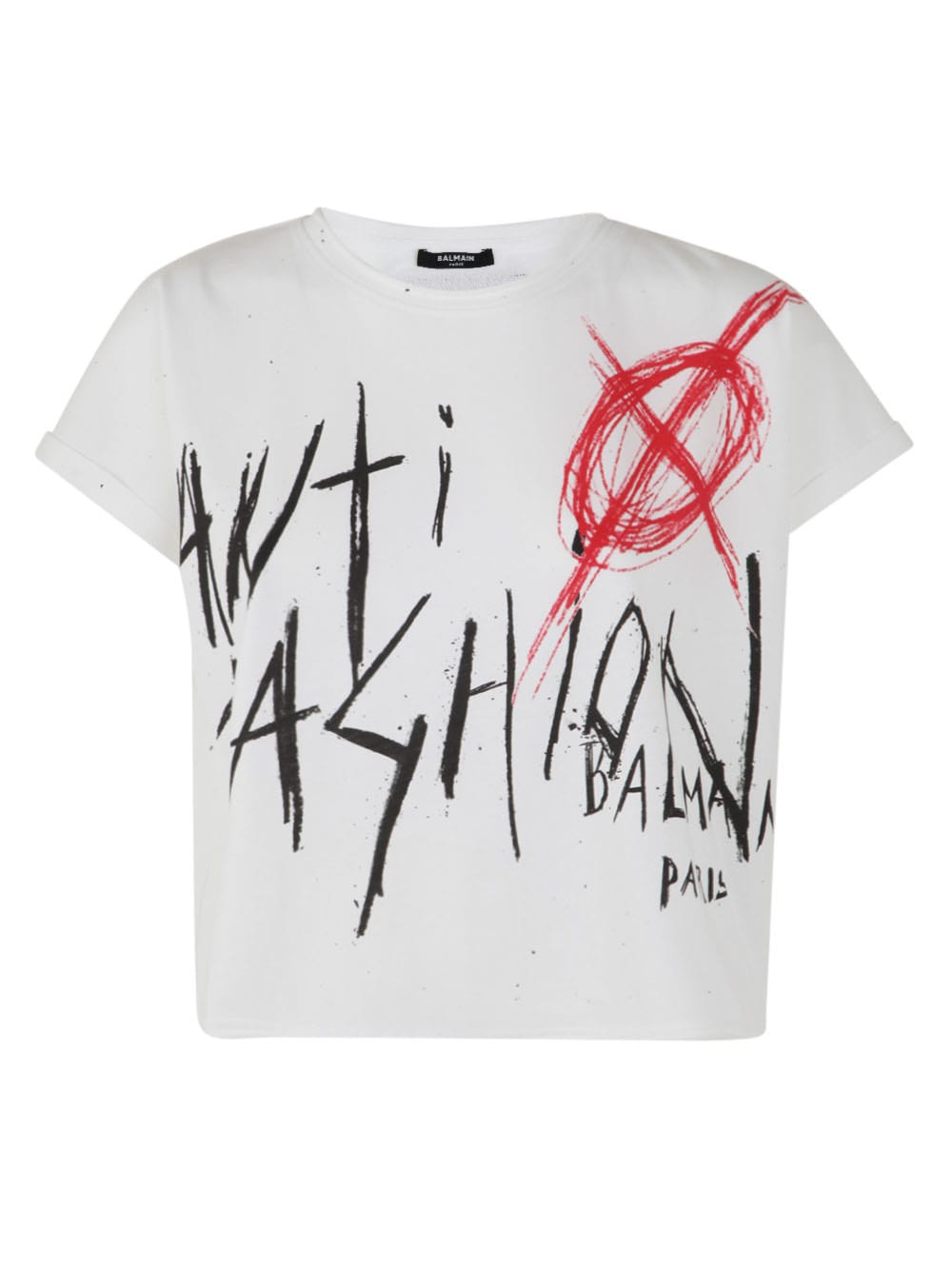 Balmain Ss Anti Fashion Cropped T-shirt