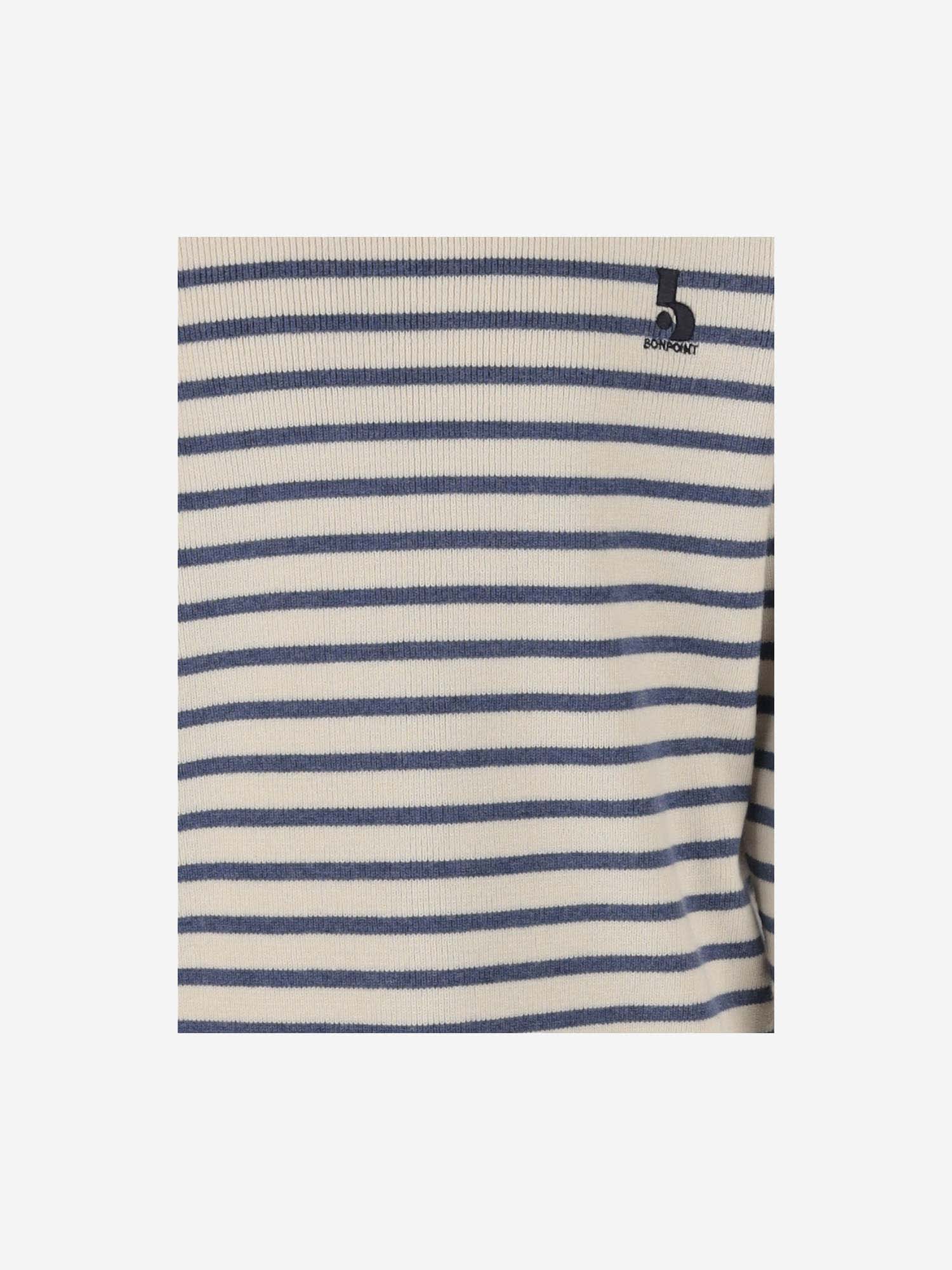 Shop Bonpoint Striped Wool Blend Sweater In Red