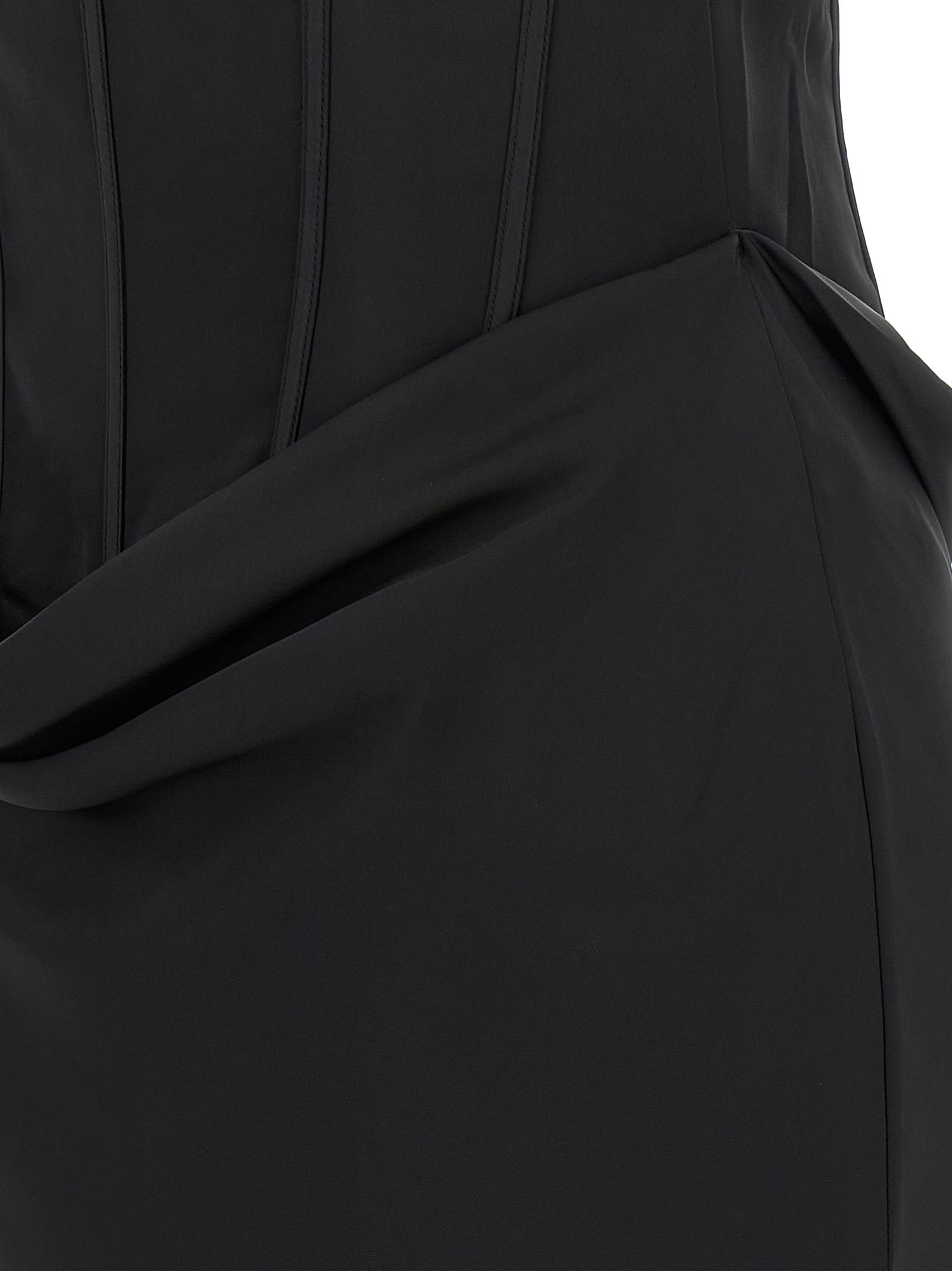 Rotate Birger Christensen Satin Corset Maxi Dress In Black