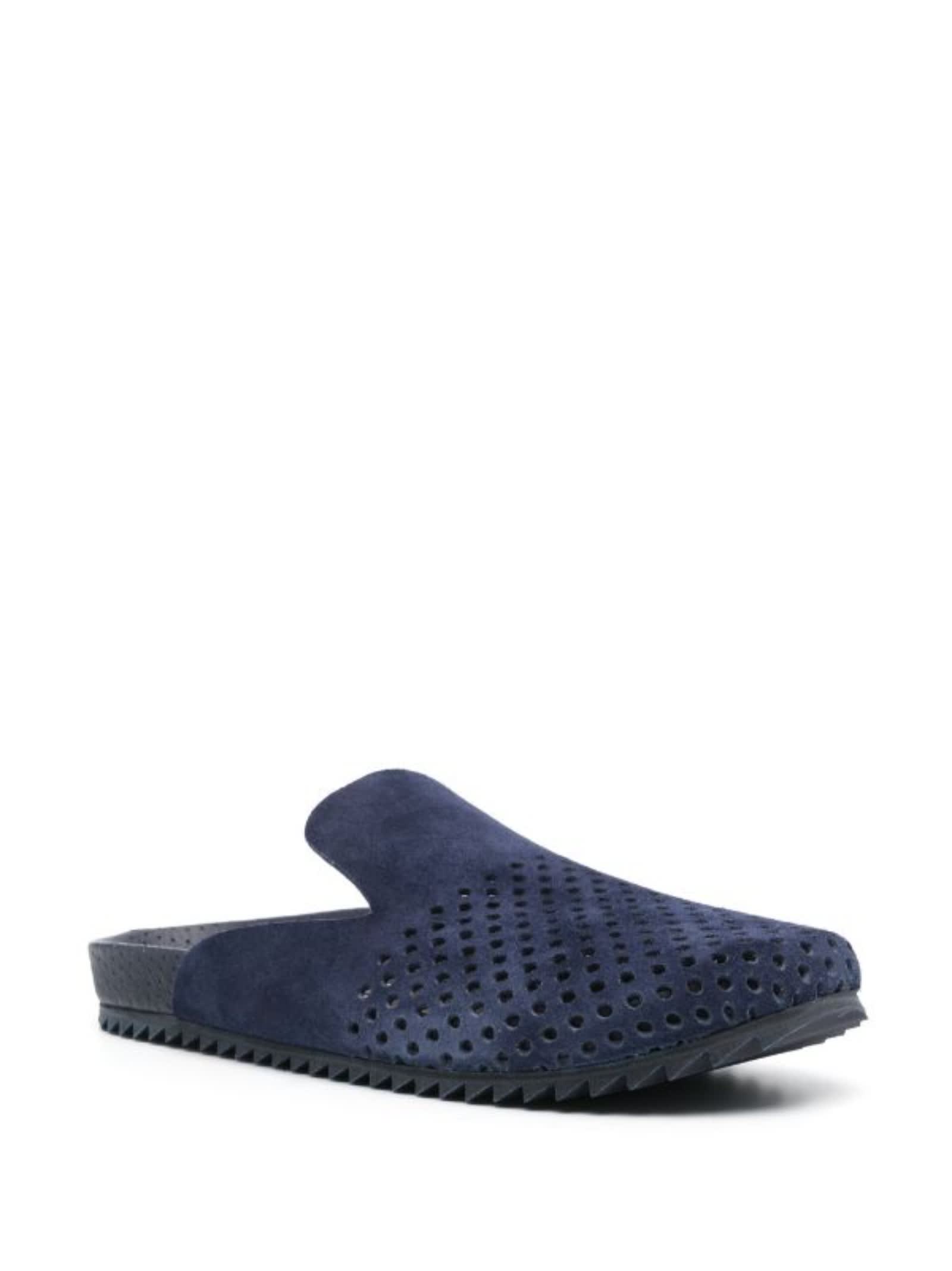 Shop Pedro Garcia Casual Suede Slippers In Blue