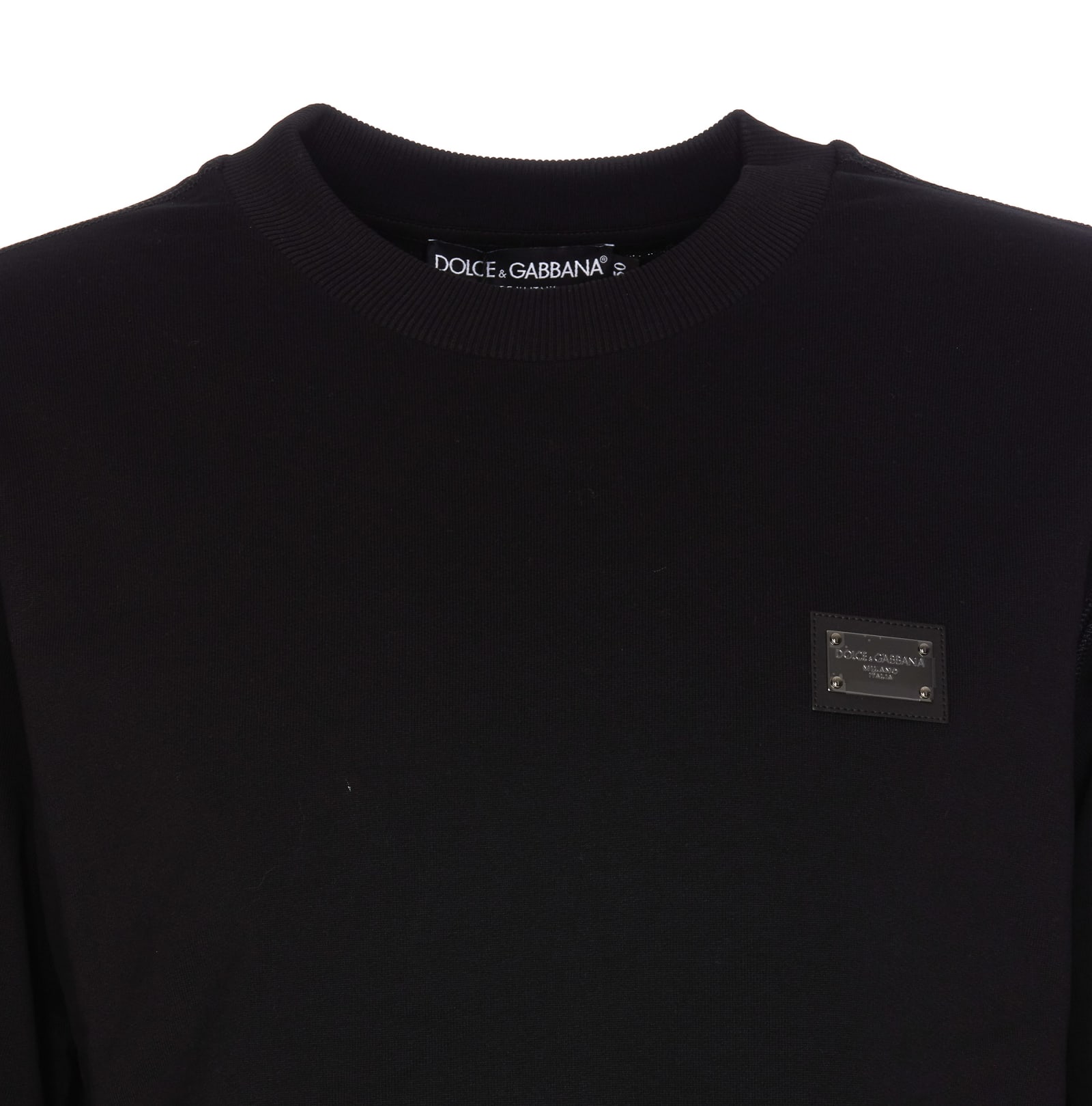 Shop Dolce & Gabbana Logo Plaque Sweatshirt In Nero