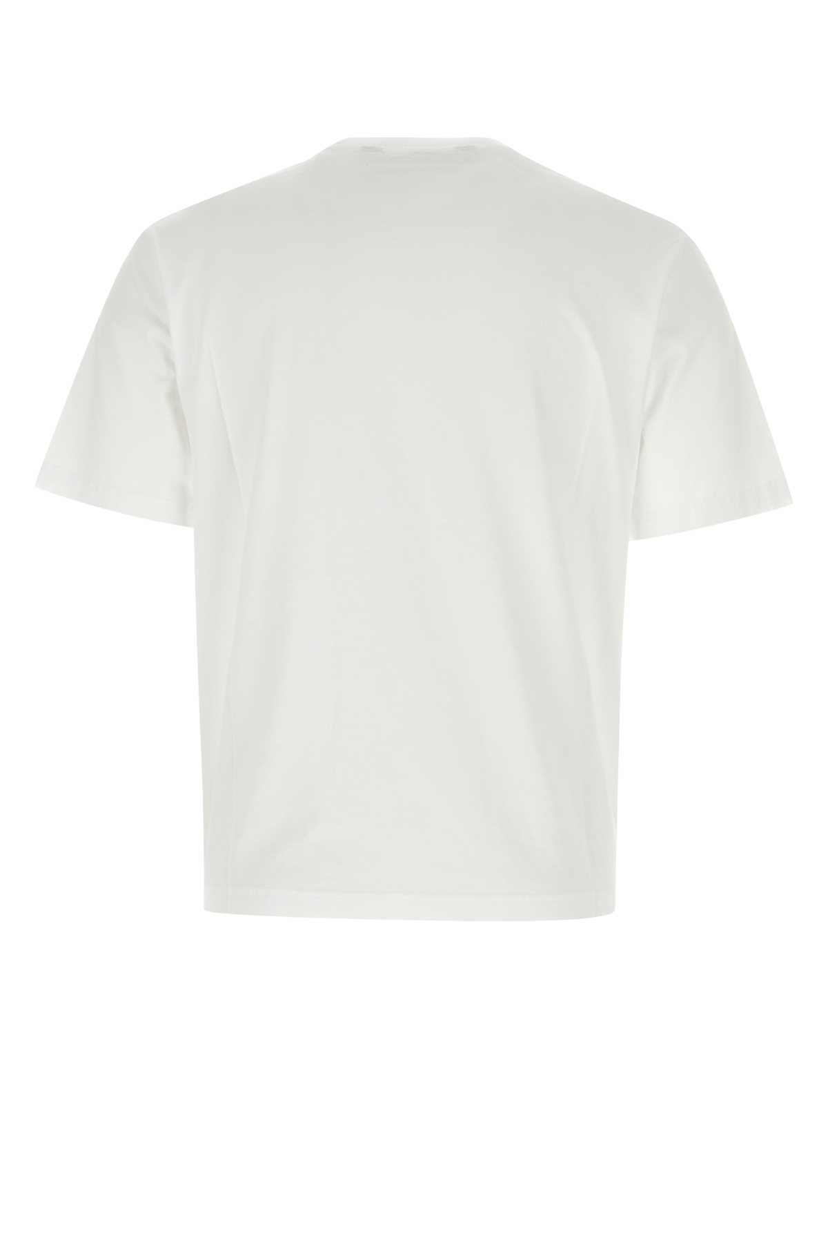 Shop Palm Angels White Cotton T-shirt In Whiteblac