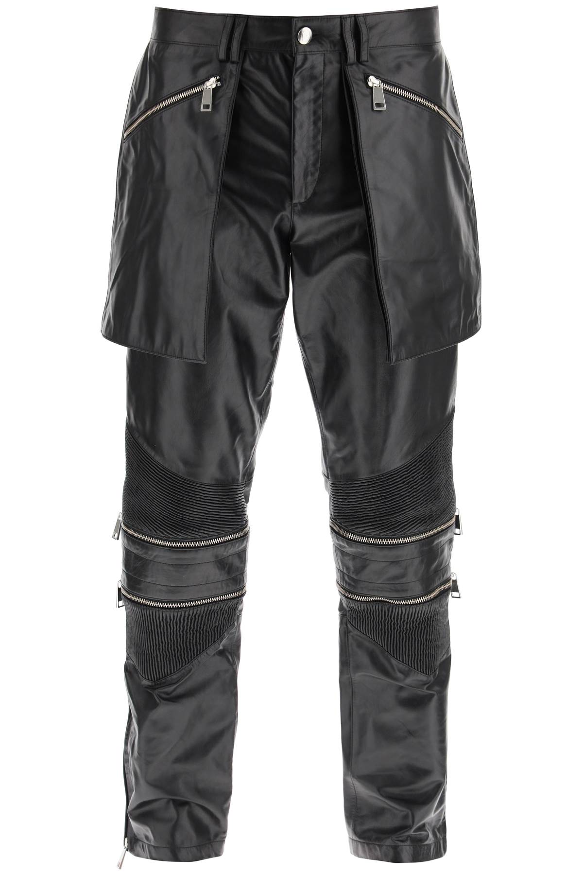 Youths In Balaclava Convertible Leather Biker Trousers