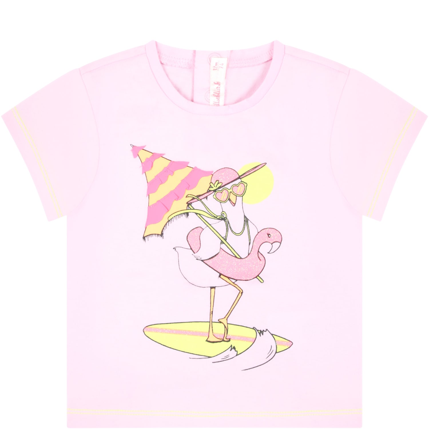 Billieblush Babies' T-shirt Rose Pour Bébé Fille Avec Flamant In Pink