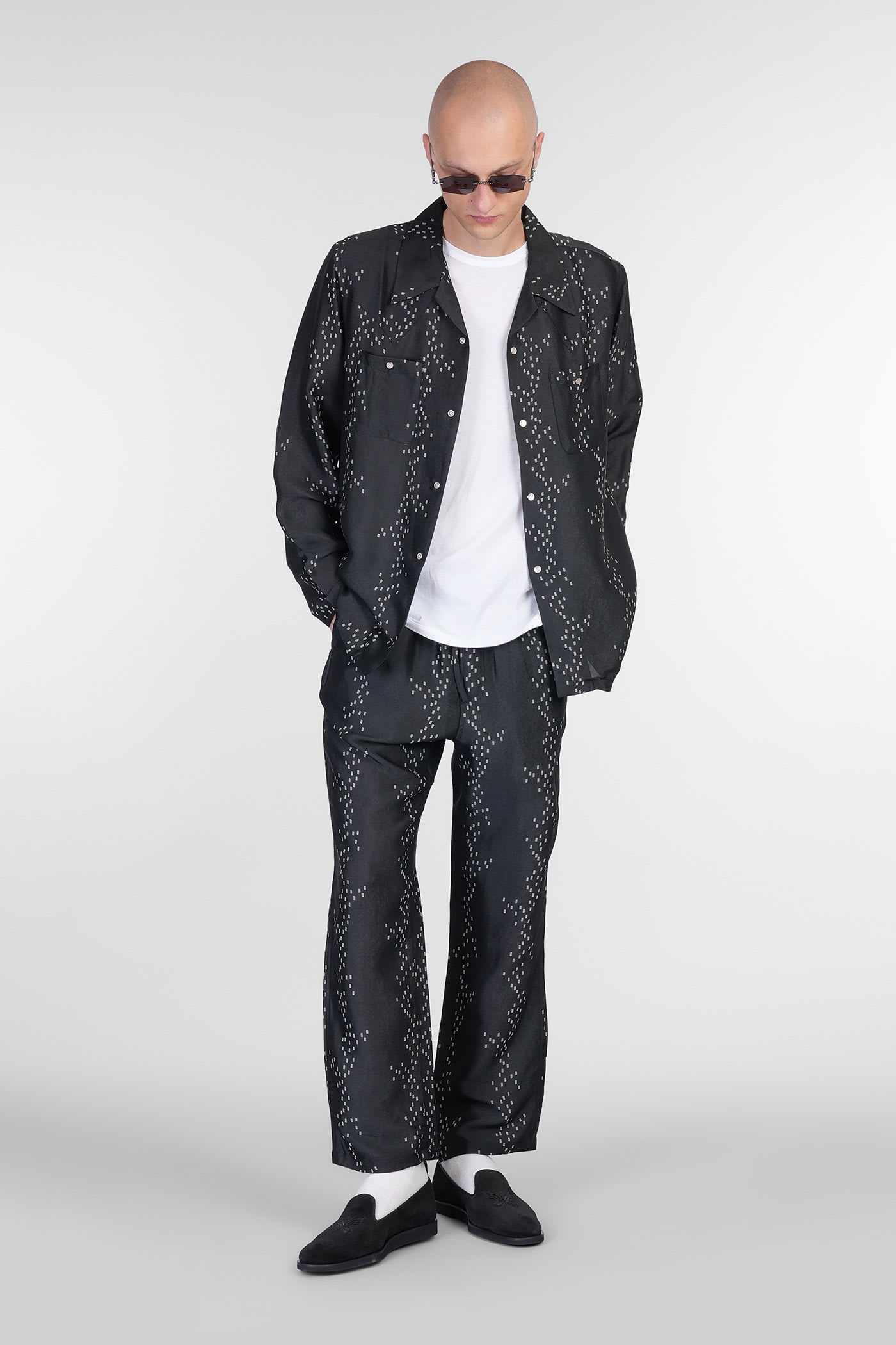 NEEDLES PANTS IN BLACK RAYON 