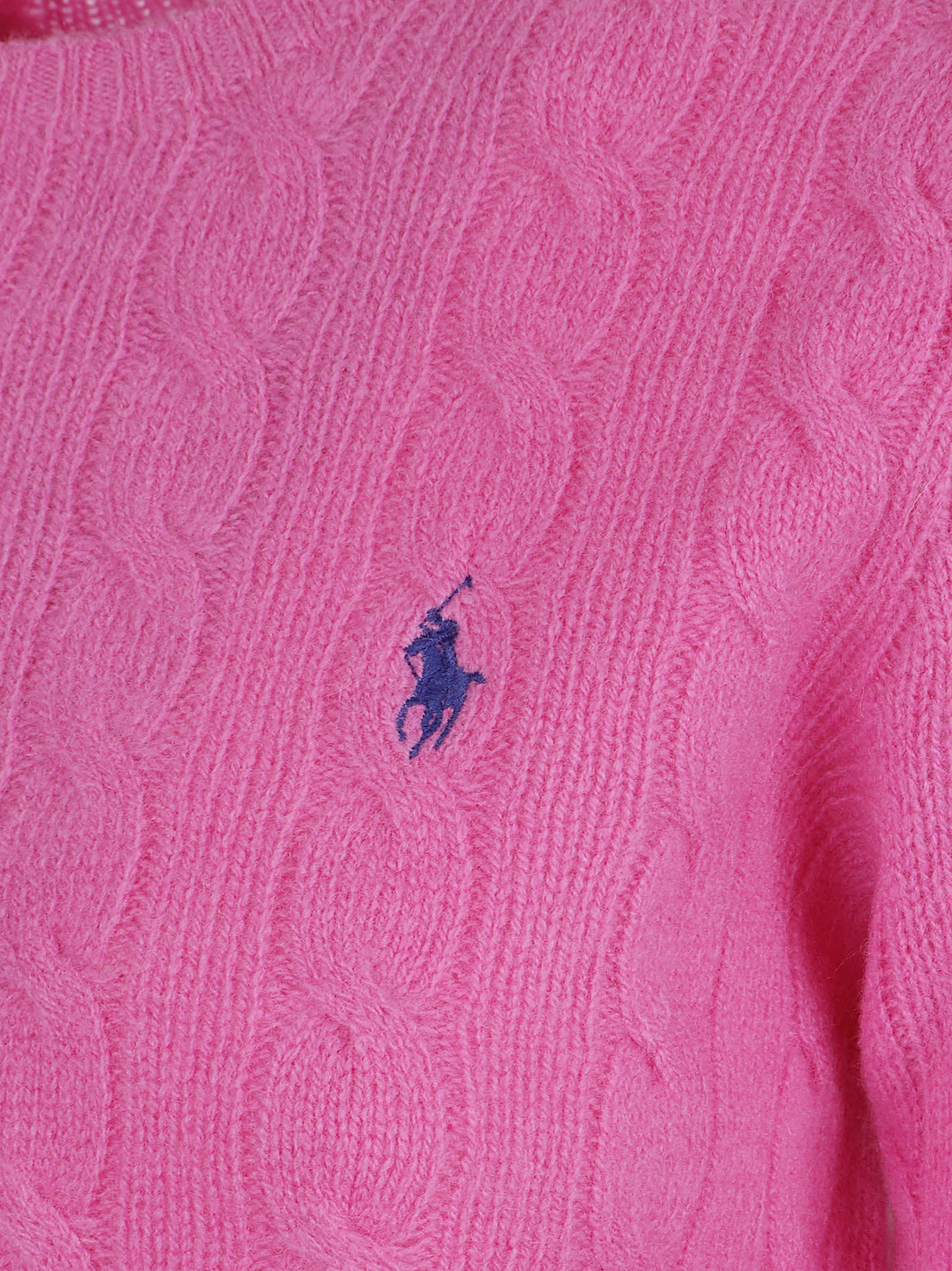 Polo Ralph Lauren Cable Knit Sweater With Crew Neckline In Pink