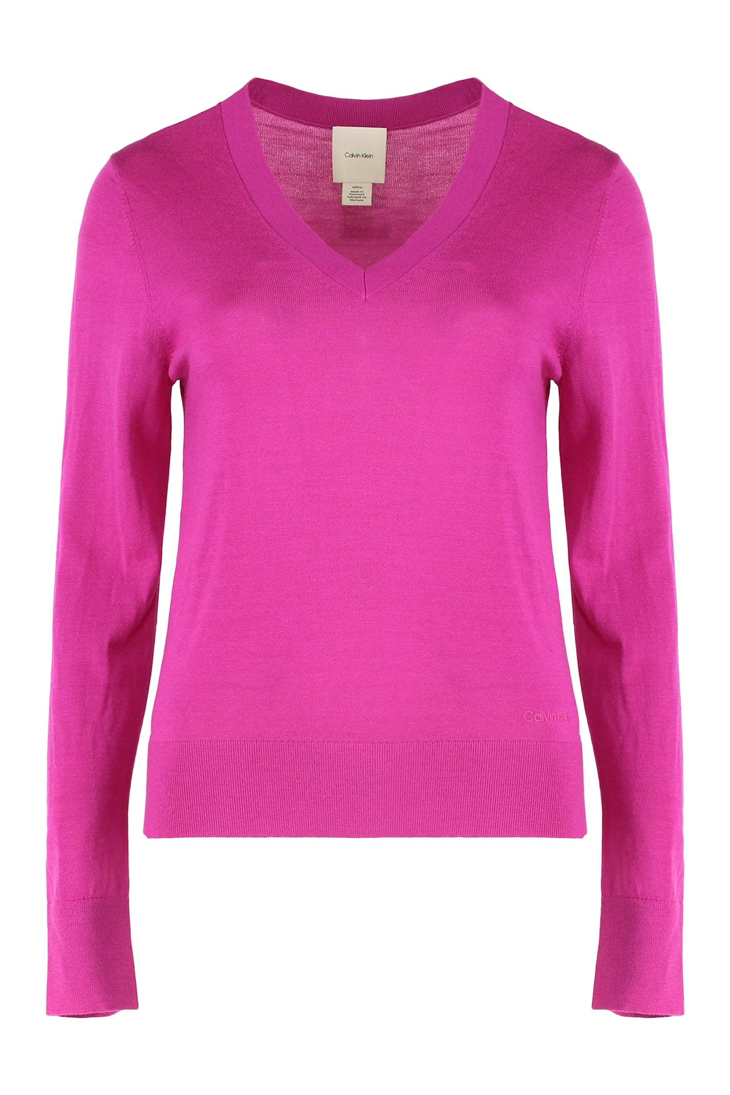 Calvin Klein Sweater In Wool In Purple