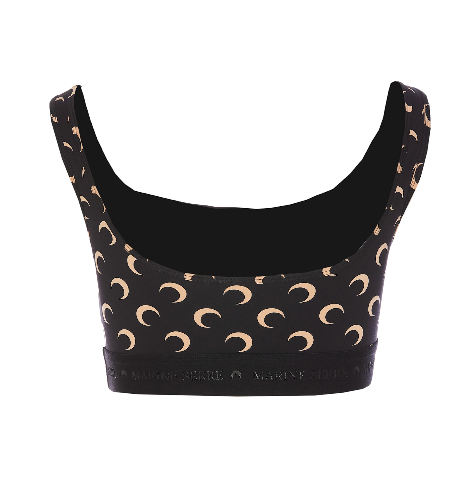 Shop Marine Serre Moon Logo Printed Top In Black