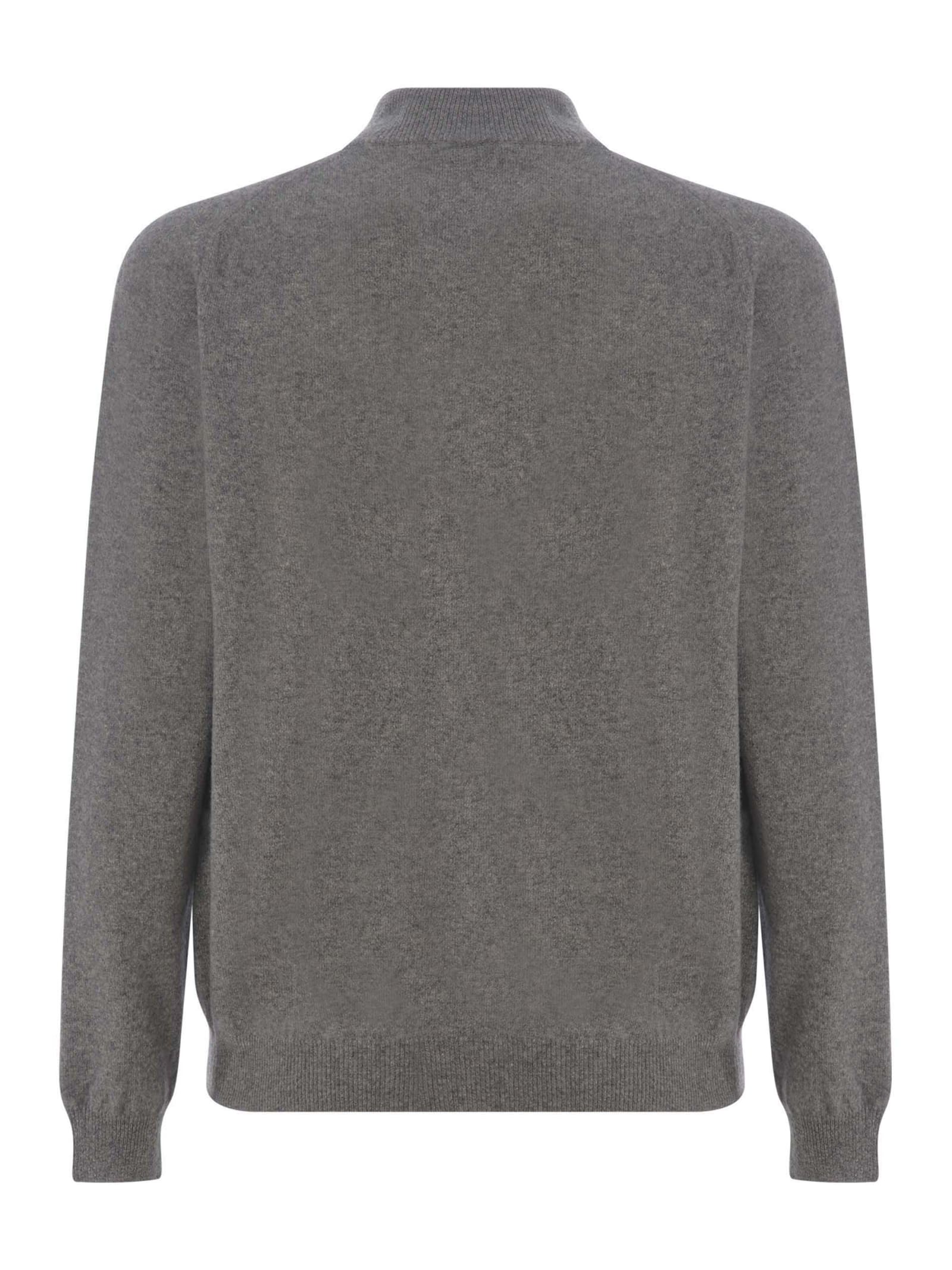 Shop Jeordie's Sweater Jeodies Made Of Extra Fine Wool In Grigio
