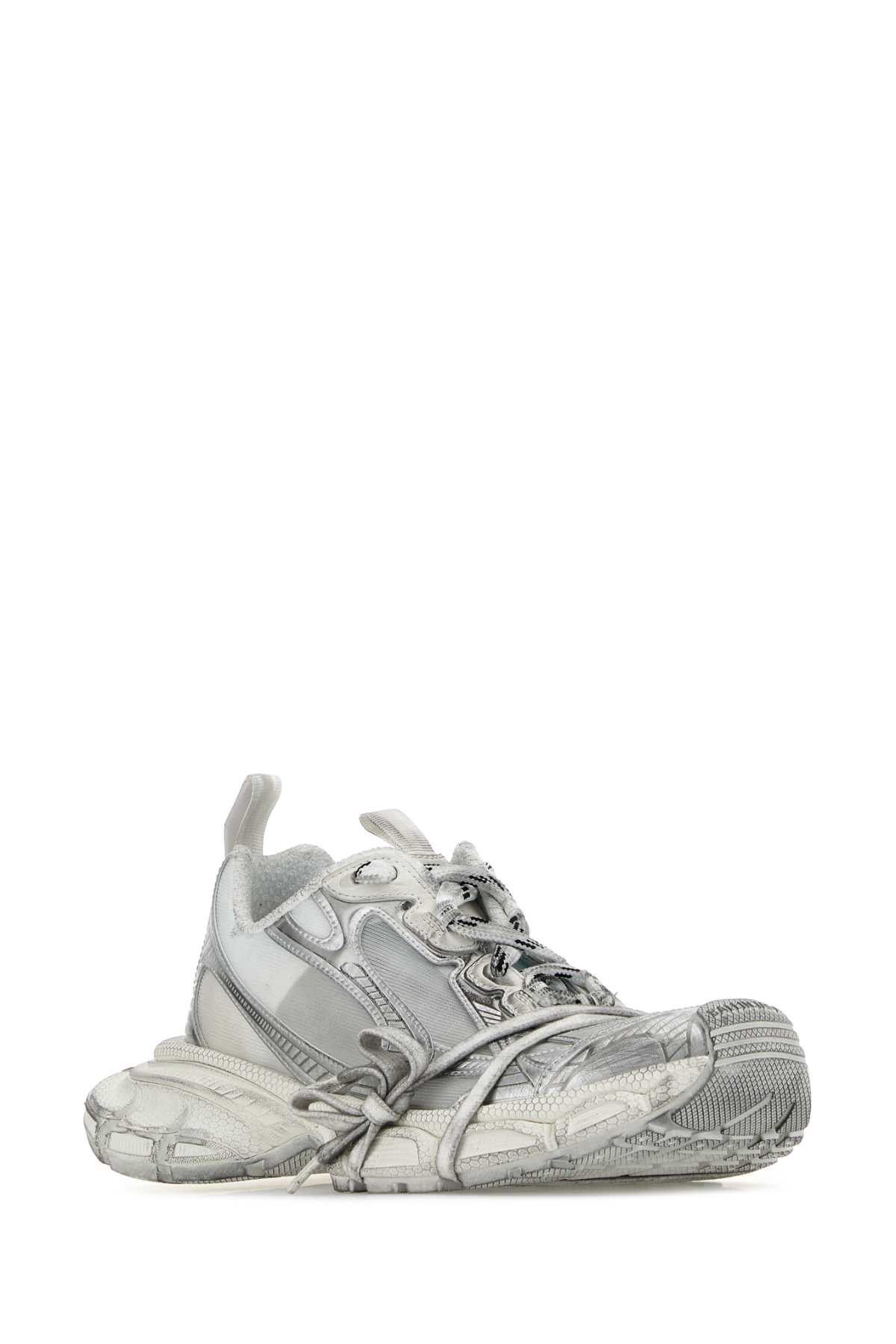 Shop Balenciaga Multicolor Synthetic Leather And Mesh 3xl Summer Mesh Sneakers In Whitesilver